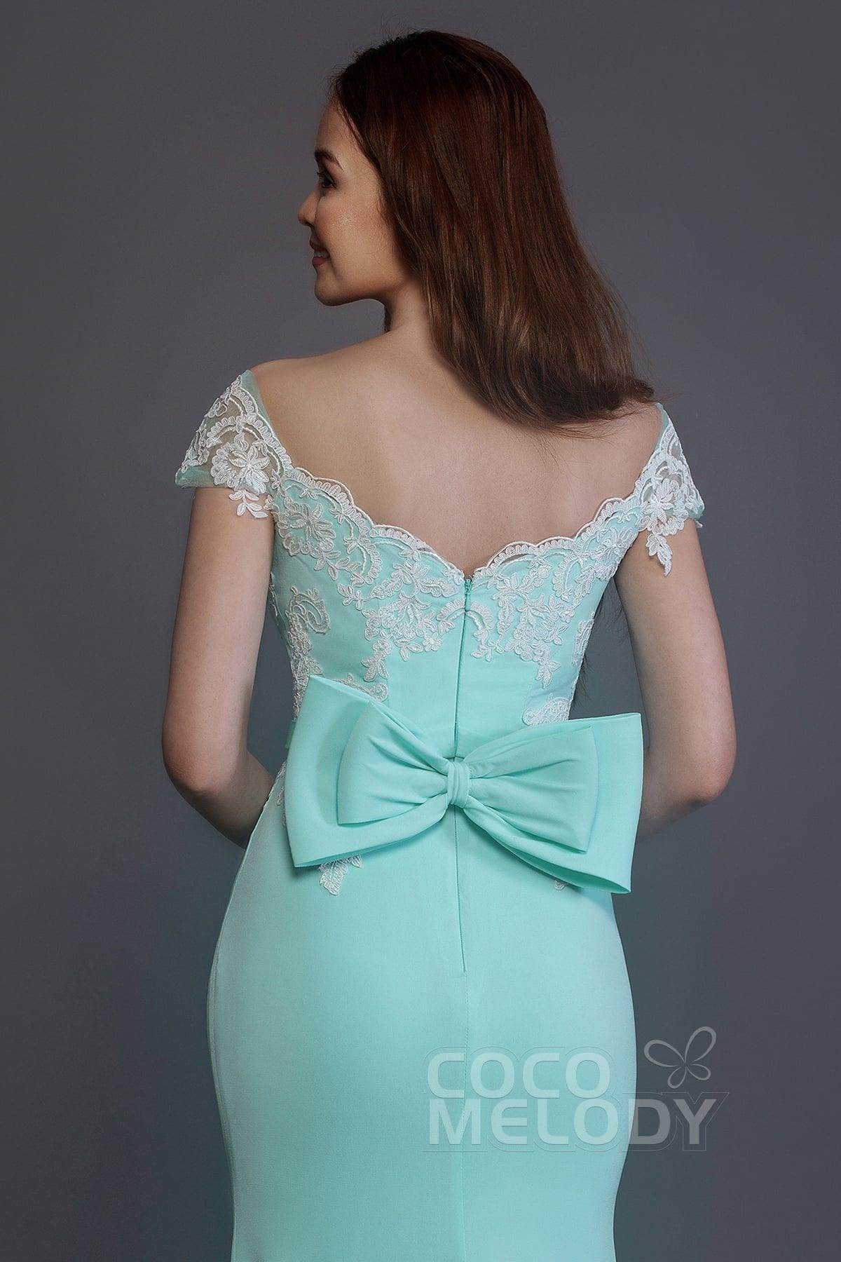Trumpet Sweep Train Knitted Fabric Bridesmaid Dress PR3562