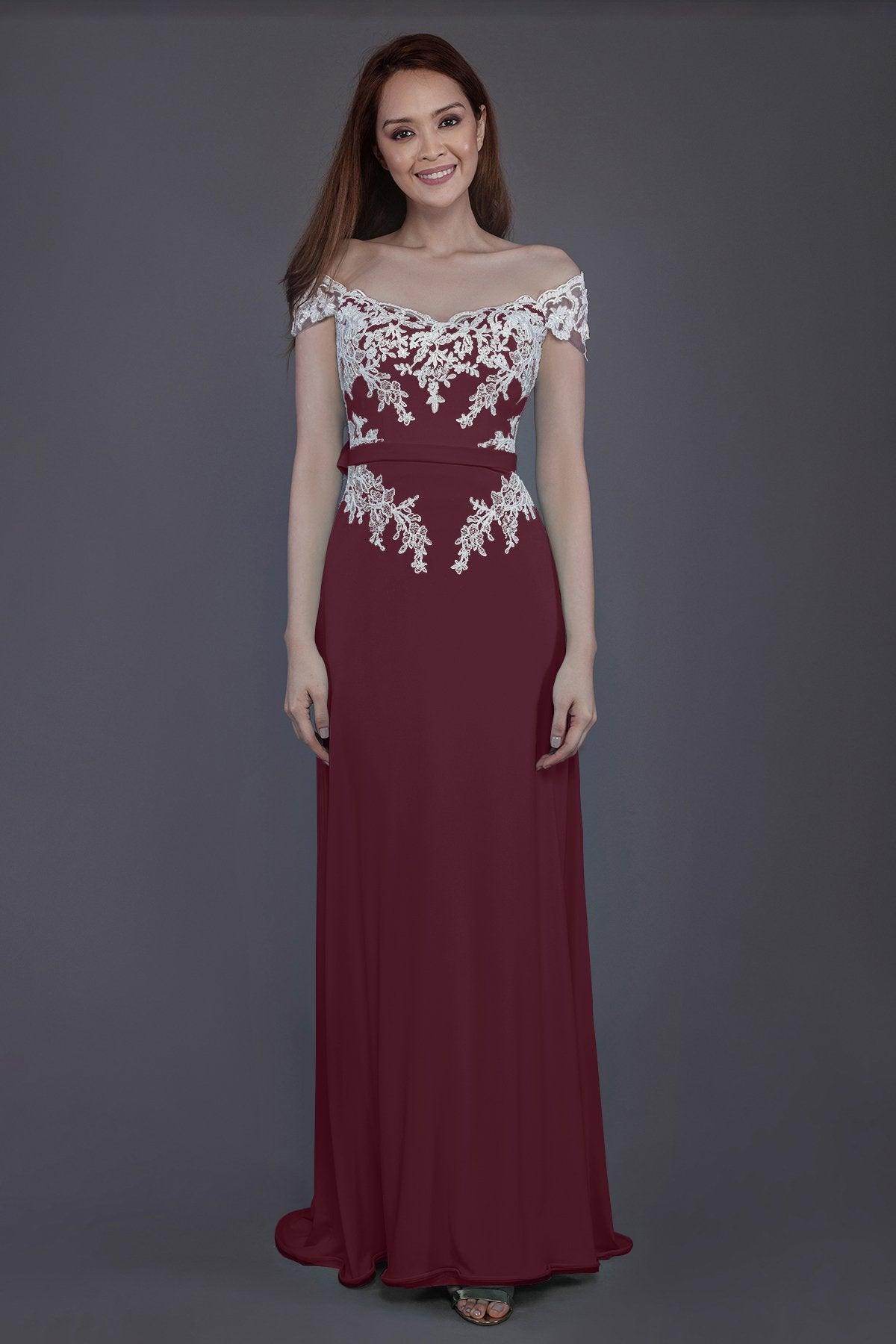 Sheath Sweep Train Knitted Fabric Bridesmaid Dress PR3563