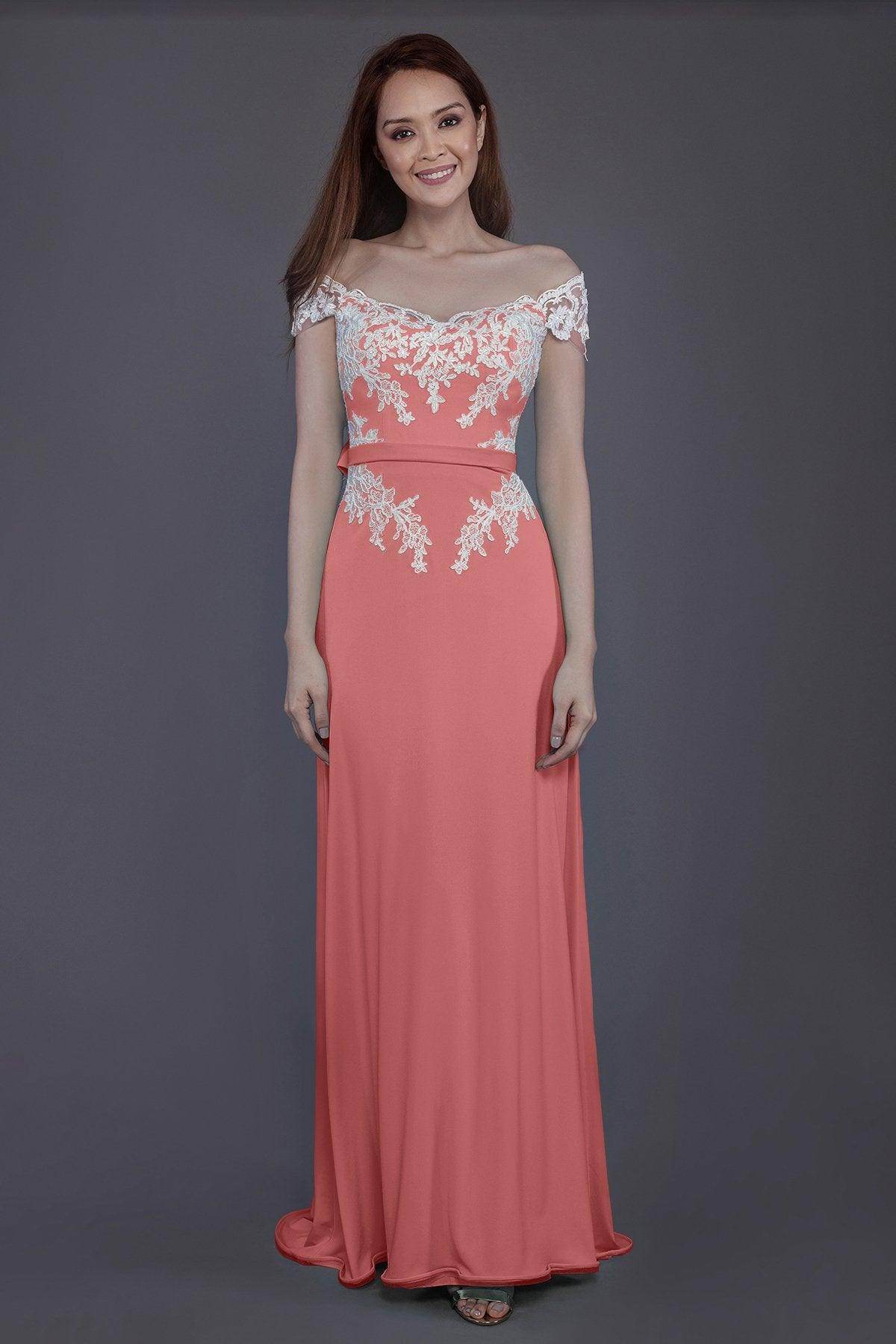 Sheath Sweep Train Knitted Fabric Bridesmaid Dress PR3563