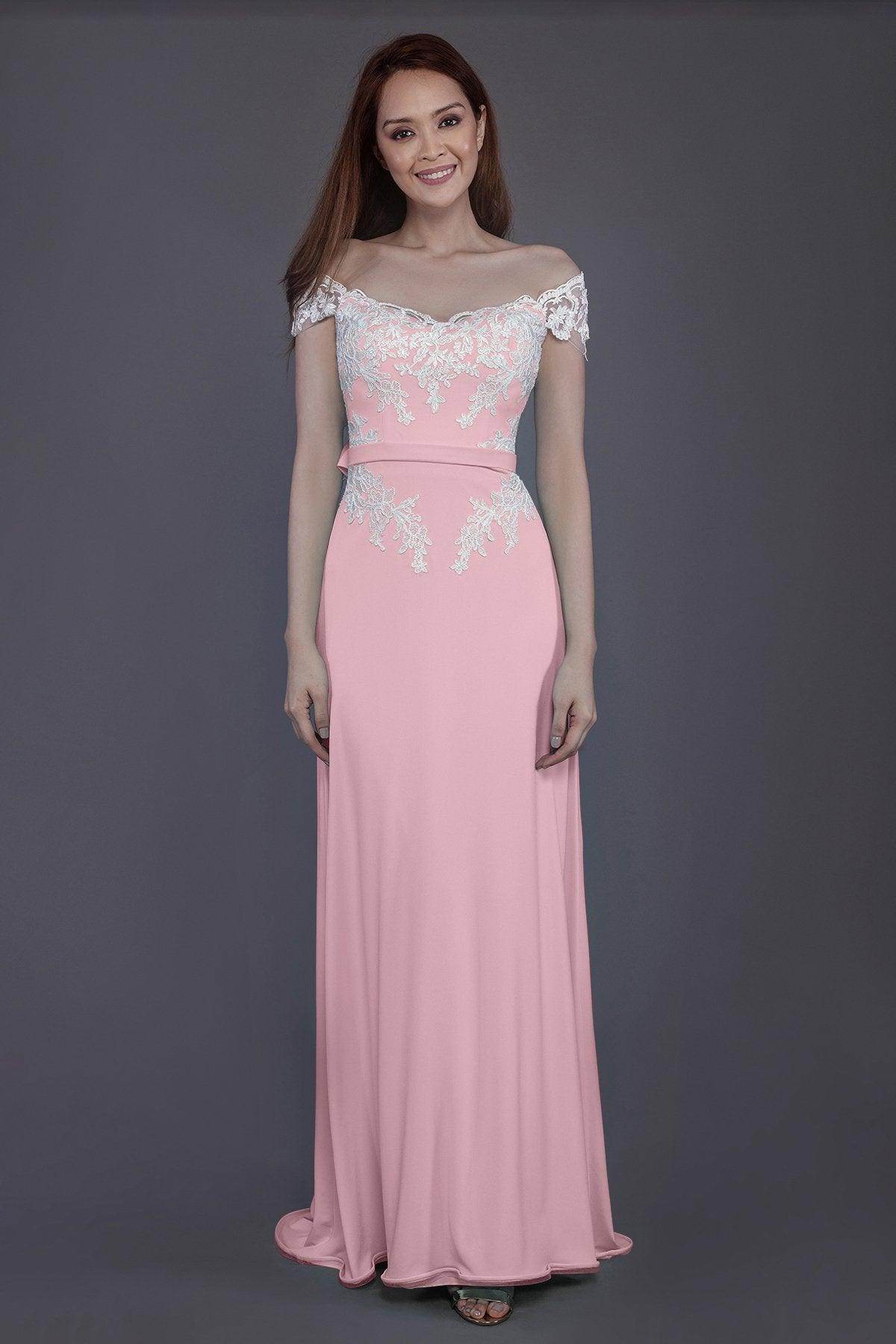 Sheath Sweep Train Knitted Fabric Bridesmaid Dress PR3563