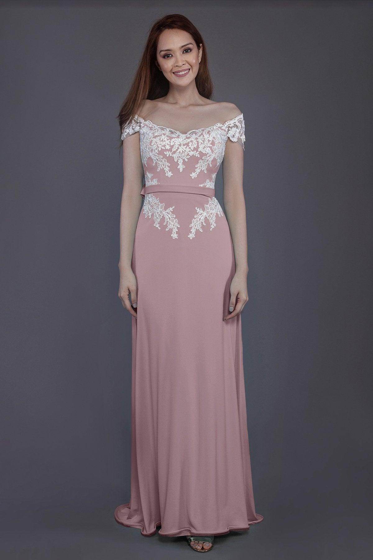 Sheath Sweep Train Knitted Fabric Bridesmaid Dress PR3563