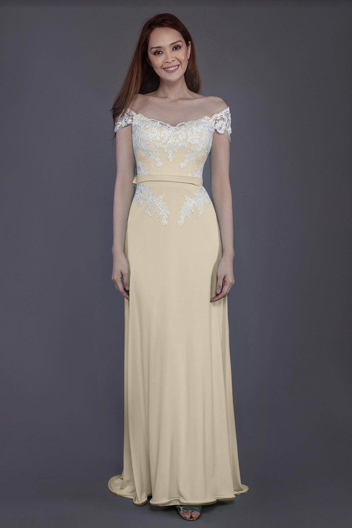 Sheath Sweep Train Knitted Fabric Bridesmaid Dress PR3563