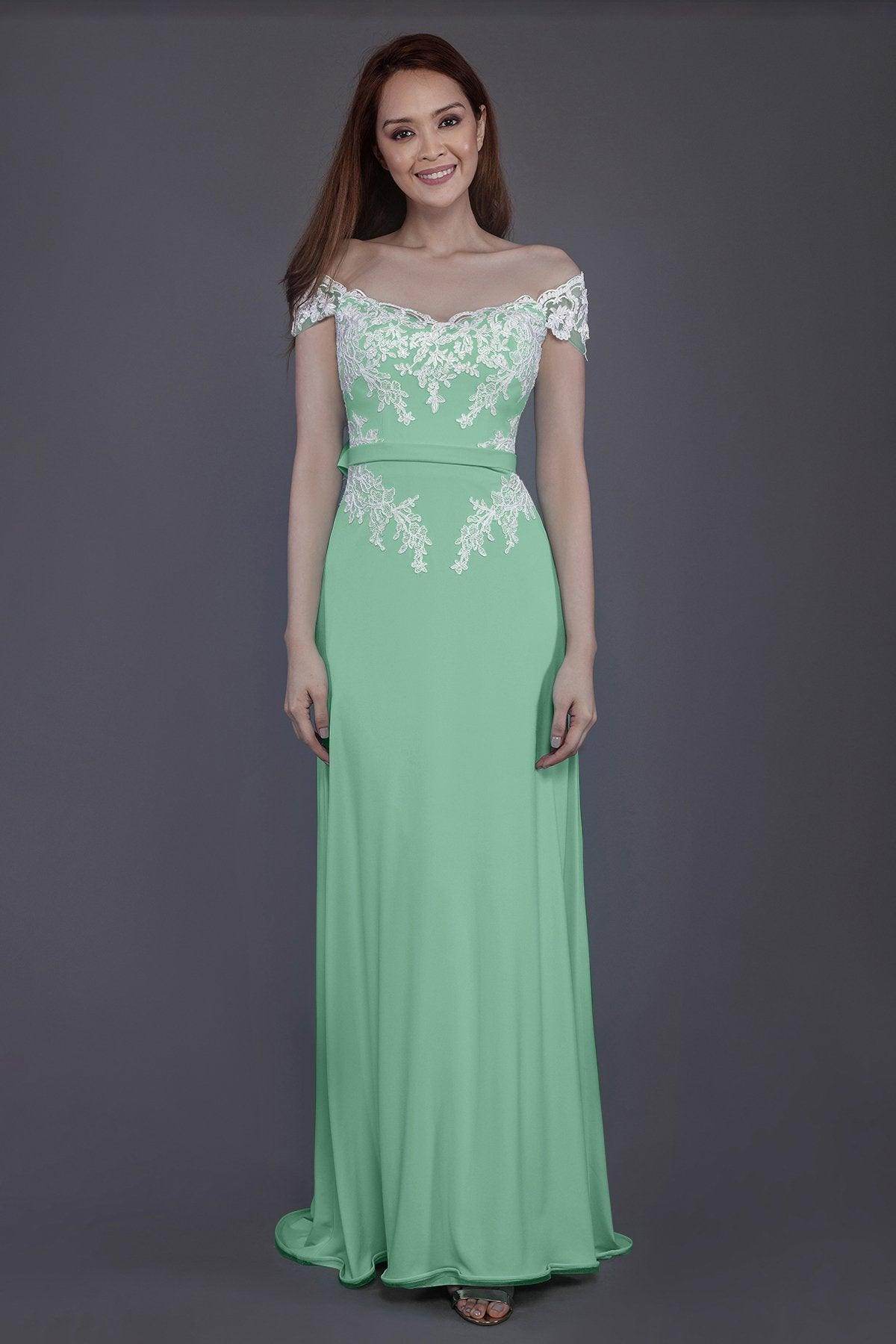 Sheath Sweep Train Knitted Fabric Bridesmaid Dress PR3563