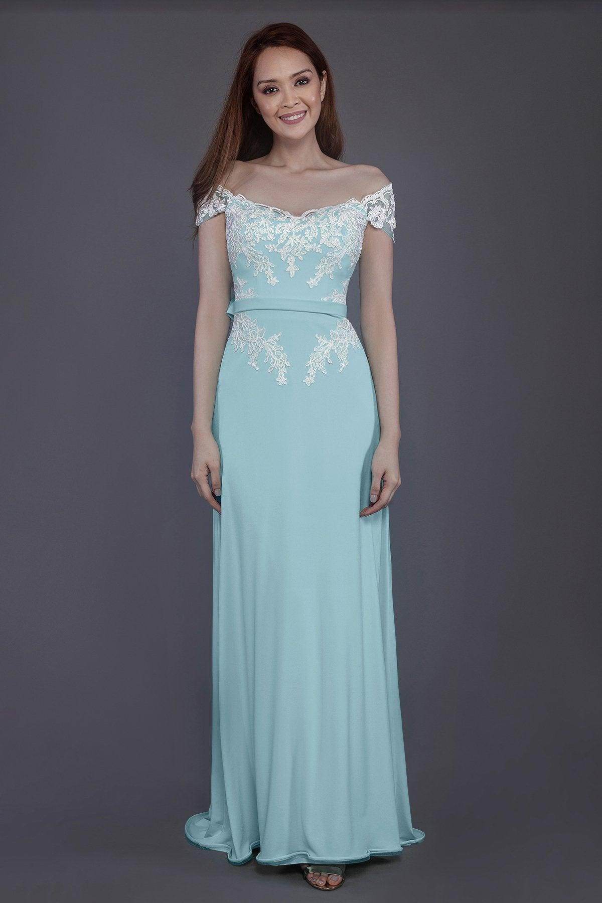 Sheath Sweep Train Knitted Fabric Bridesmaid Dress PR3563