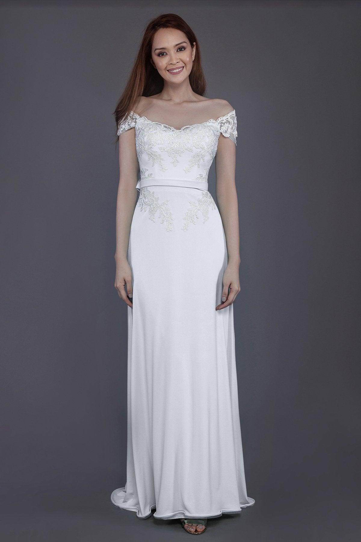 Sheath Sweep Train Knitted Fabric Bridesmaid Dress PR3563