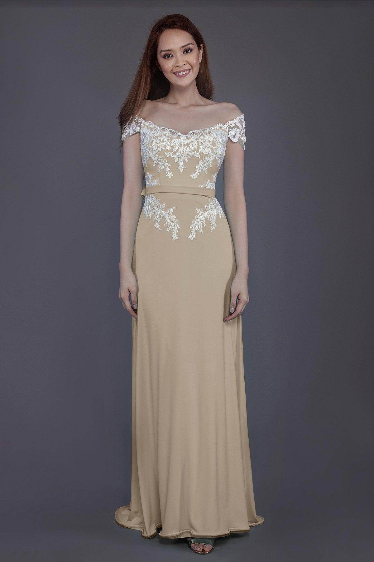 Sheath Sweep Train Knitted Fabric Bridesmaid Dress PR3563