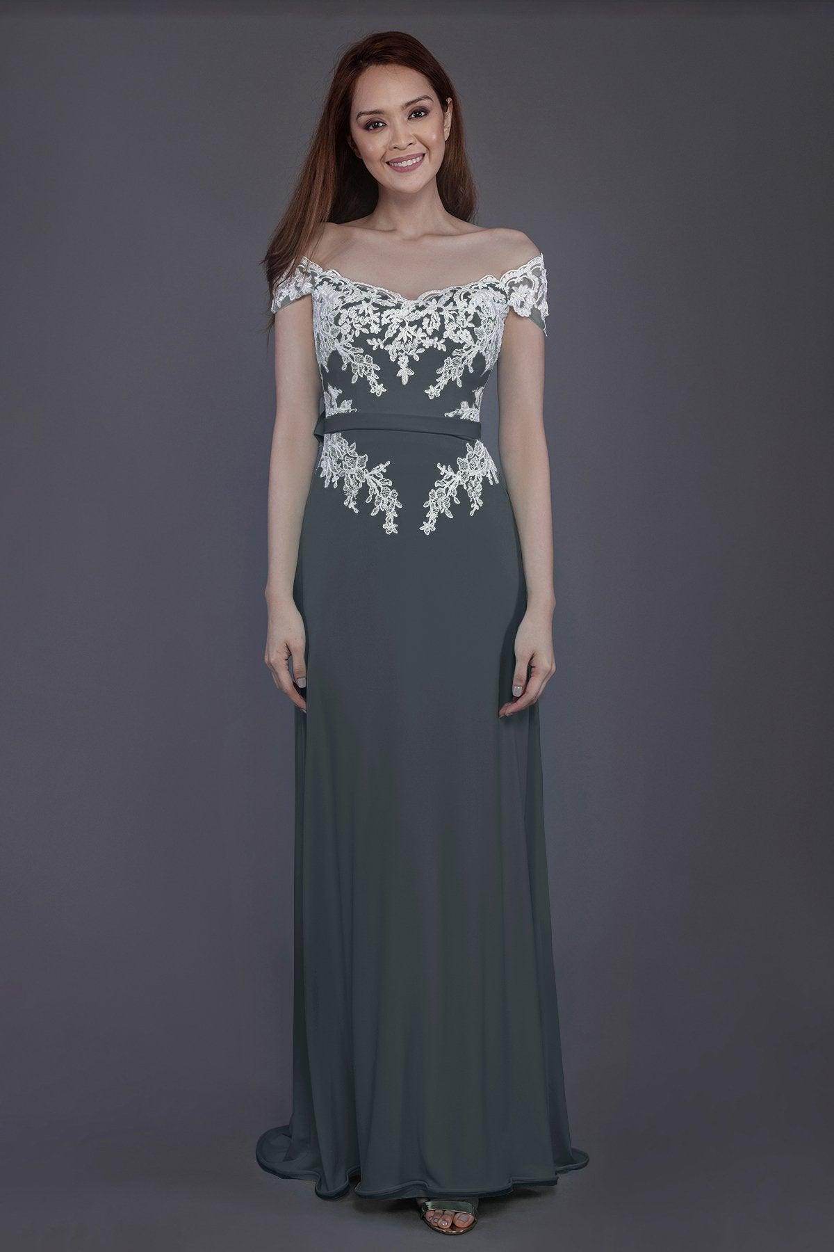 Sheath Sweep Train Knitted Fabric Bridesmaid Dress PR3563