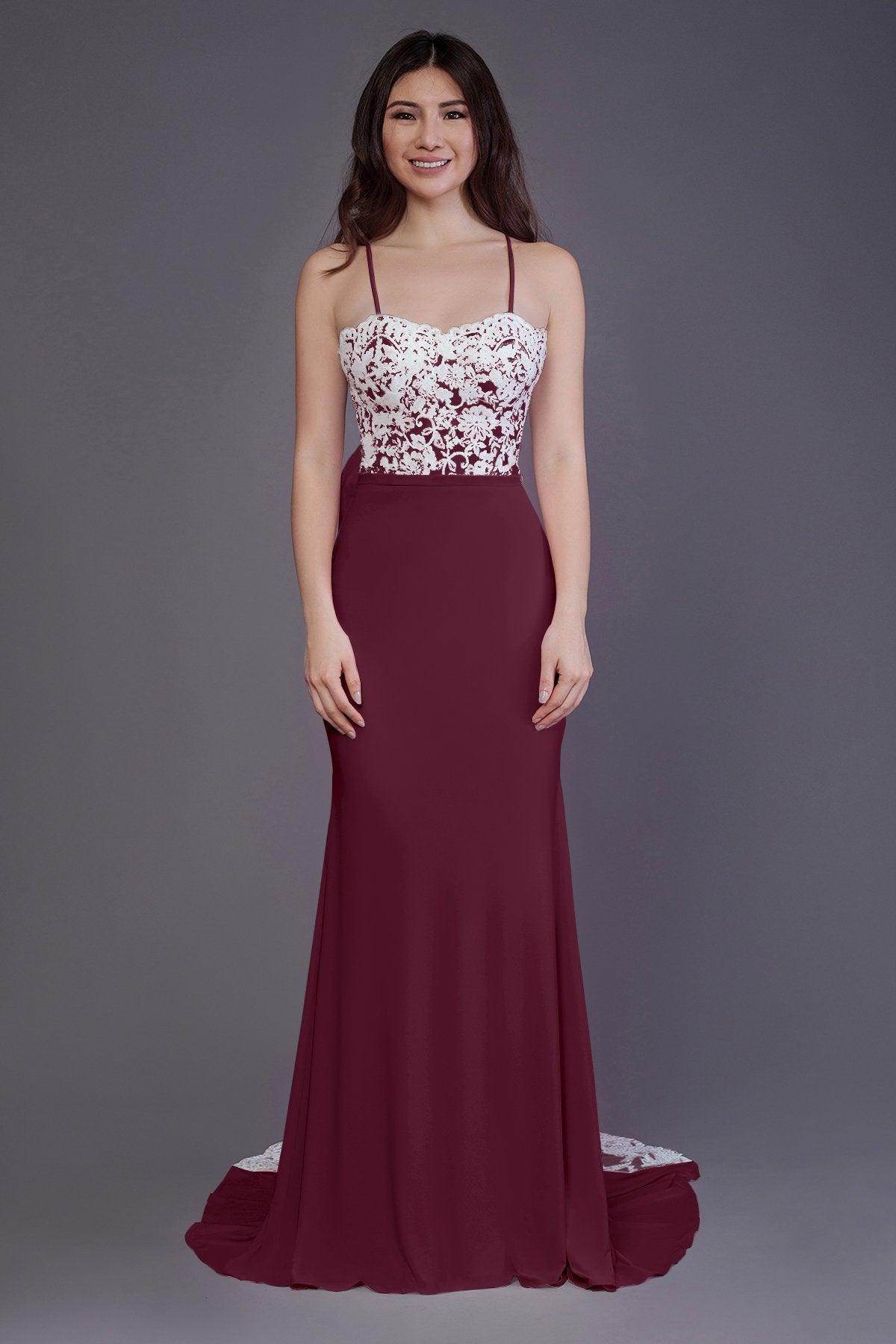 Mermaid Sweep Train Knitted Fabric Bridesmaid Dress PR3565