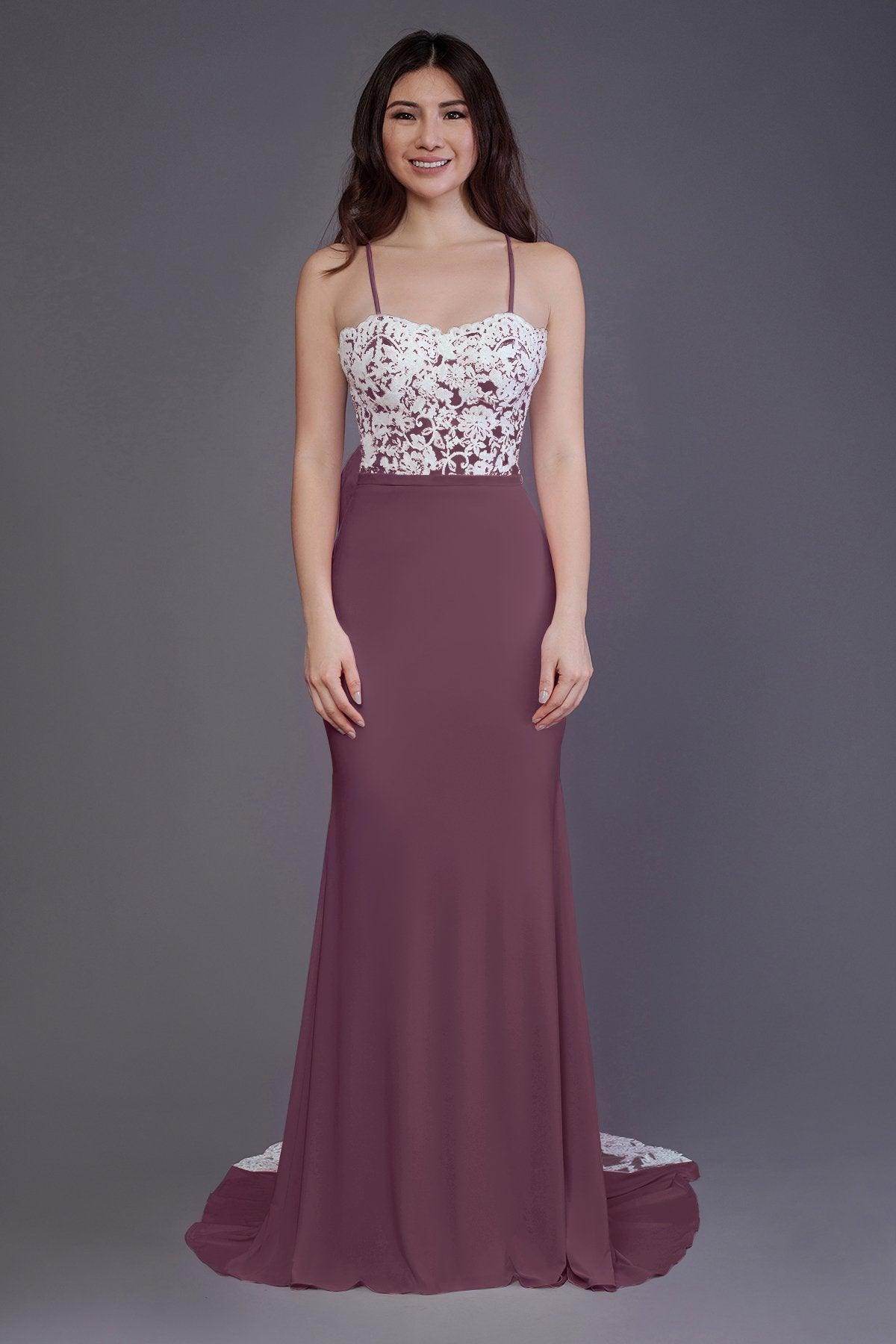 Mermaid Sweep Train Knitted Fabric Bridesmaid Dress PR3565