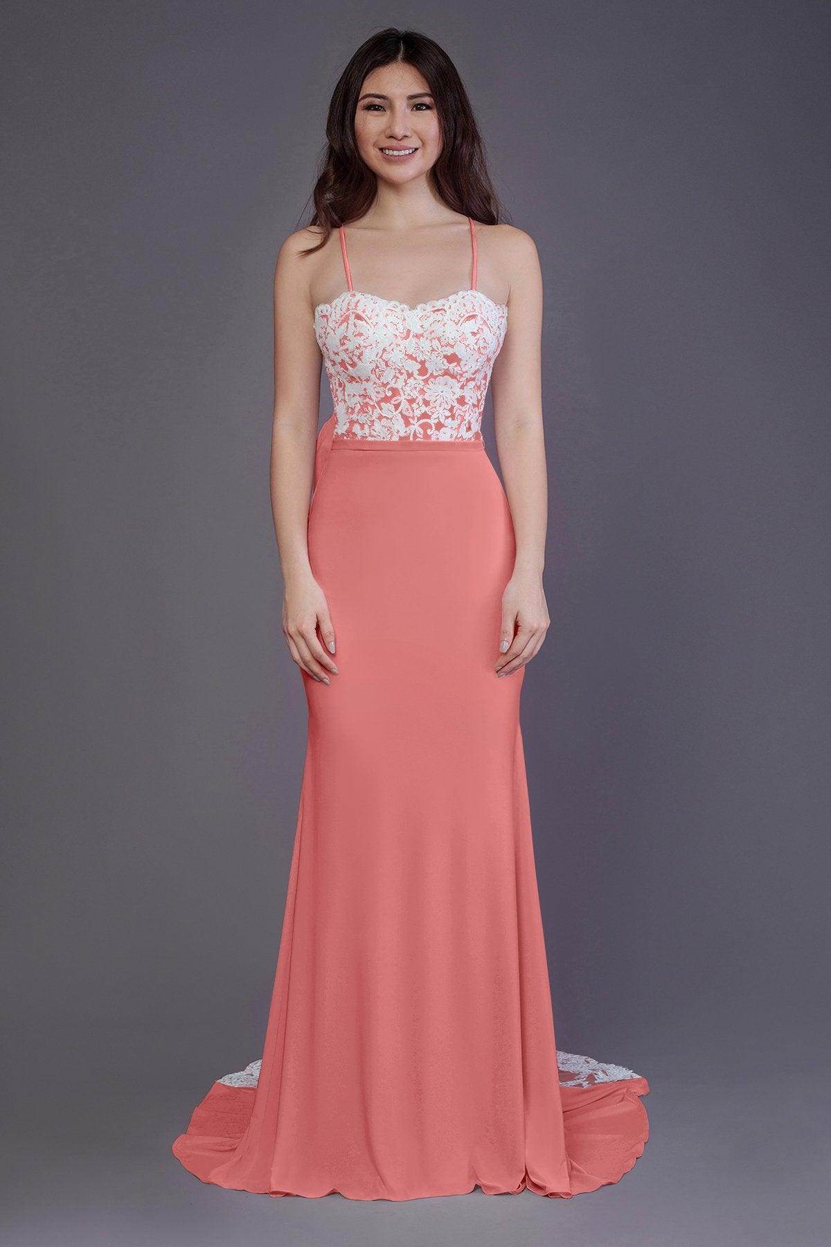Mermaid Sweep Train Knitted Fabric Bridesmaid Dress PR3565