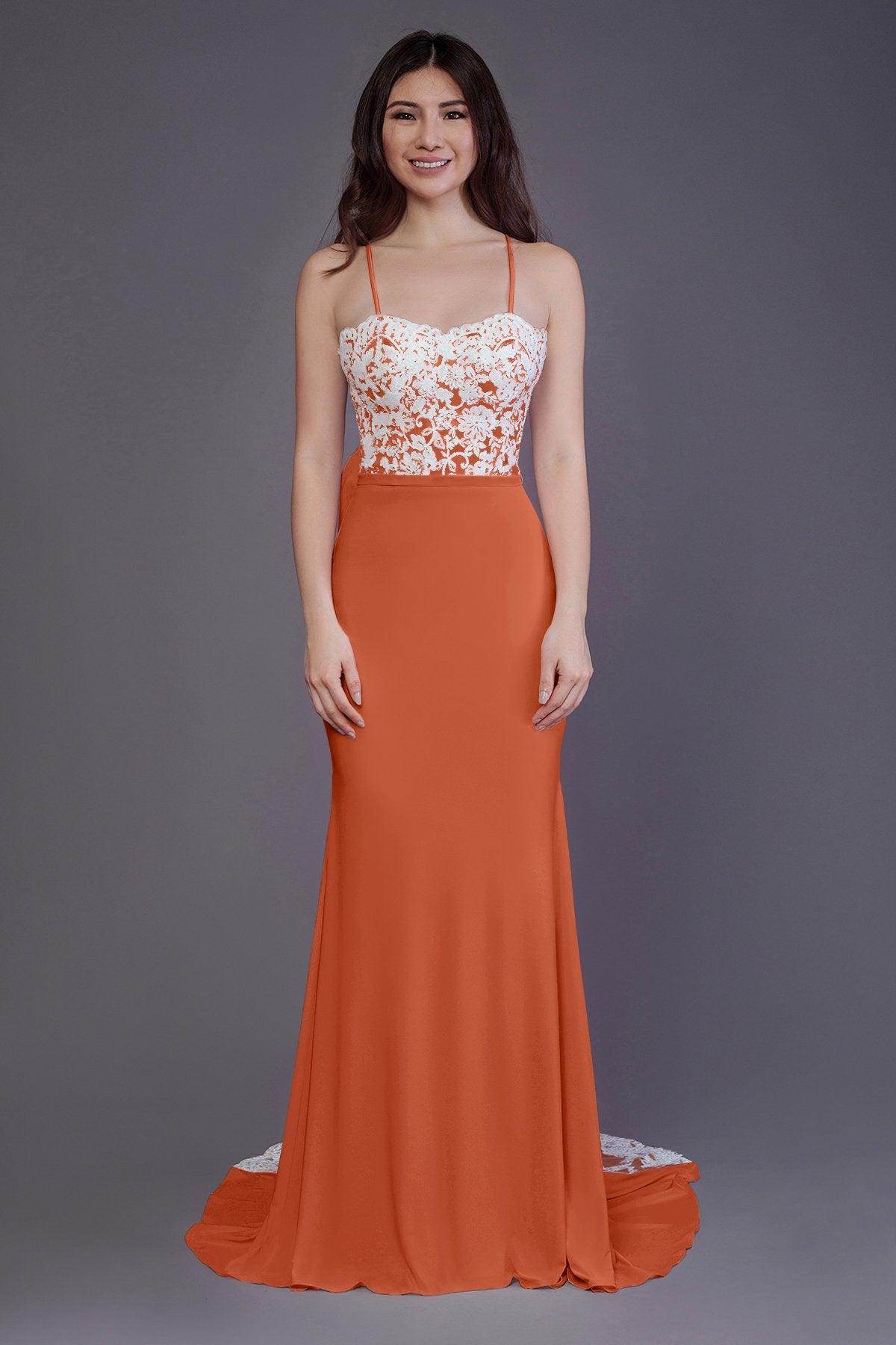 Mermaid Sweep Train Knitted Fabric Bridesmaid Dress PR3565