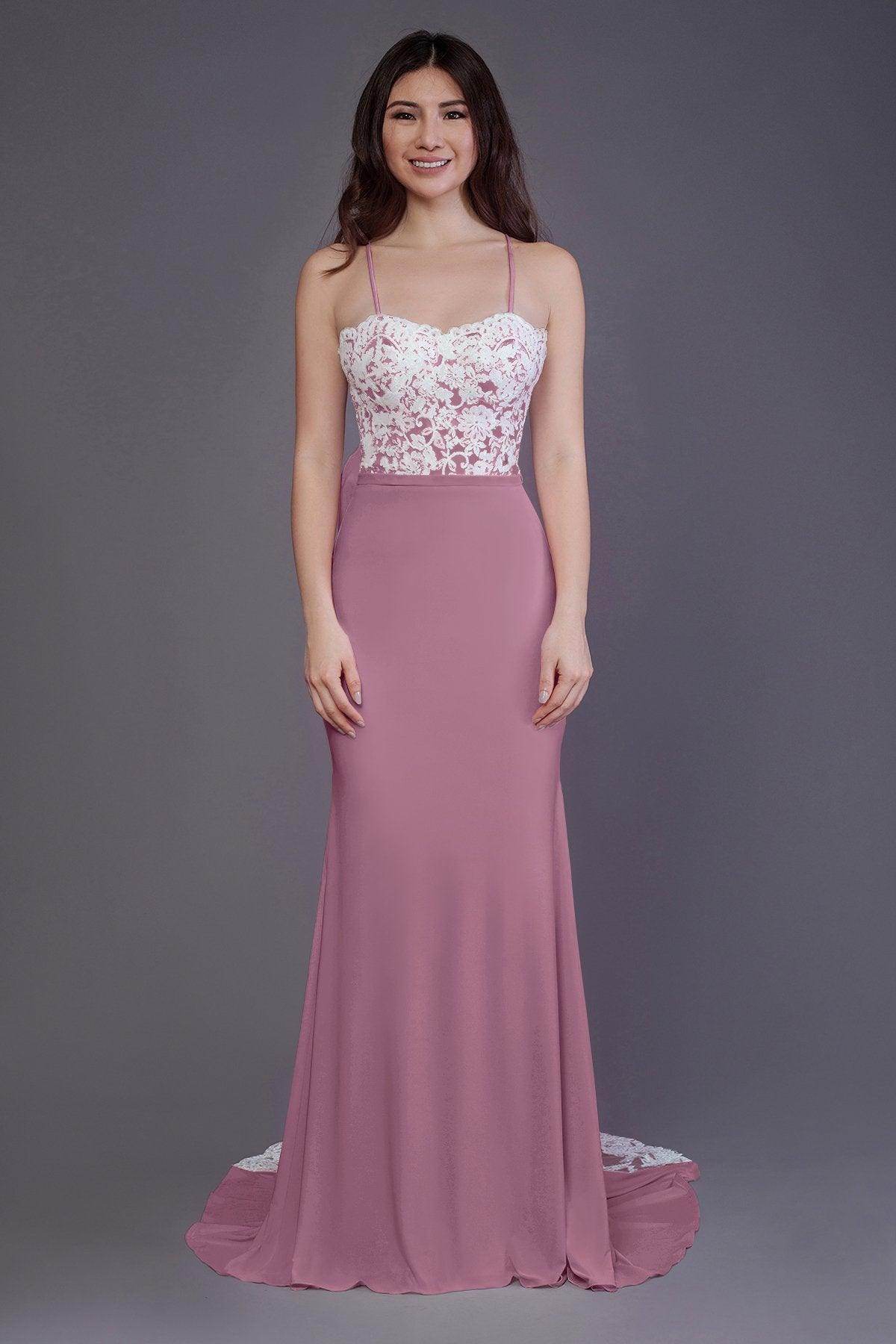 Mermaid Sweep Train Knitted Fabric Bridesmaid Dress PR3565