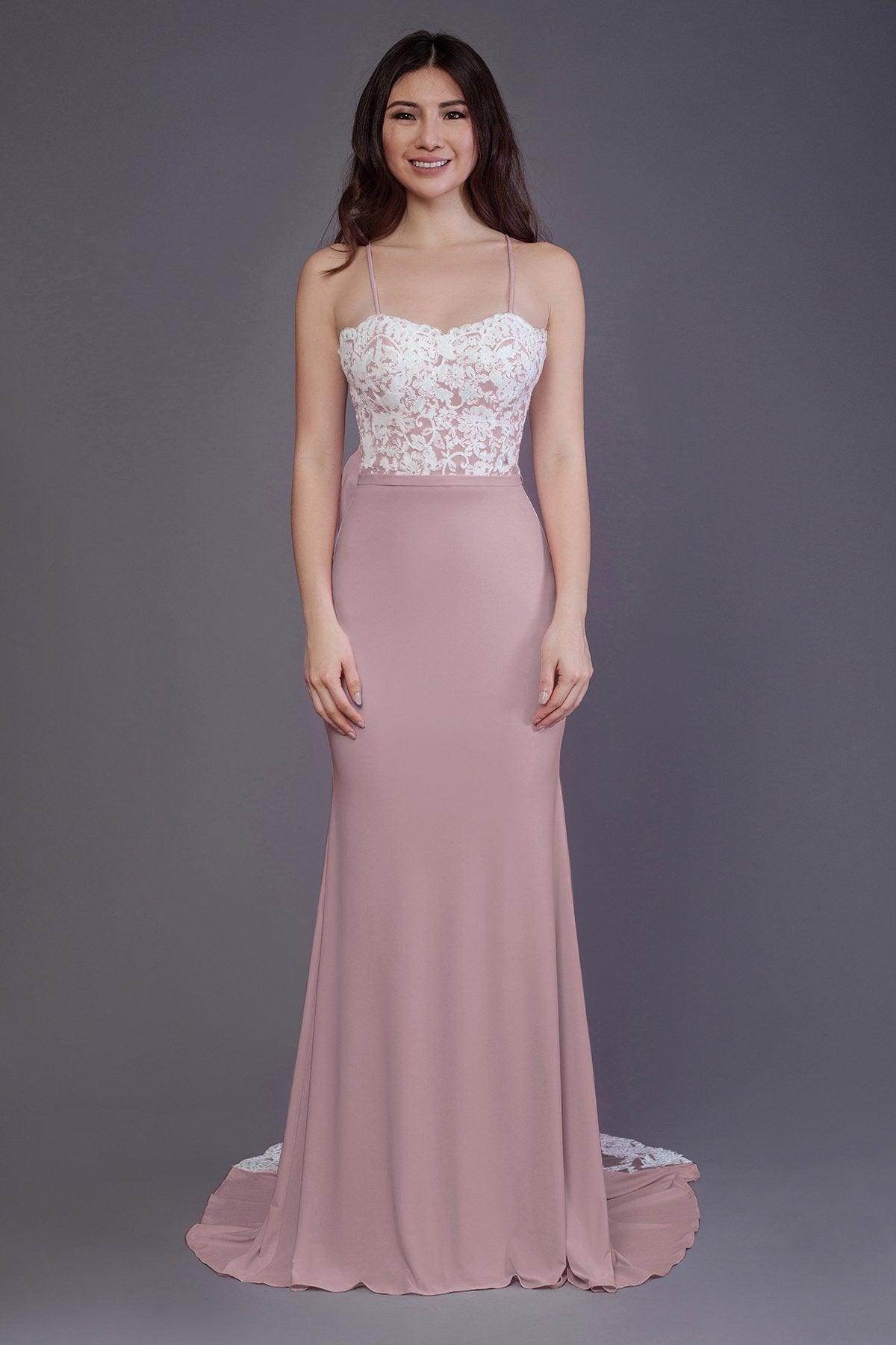 Mermaid Sweep Train Knitted Fabric Bridesmaid Dress PR3565