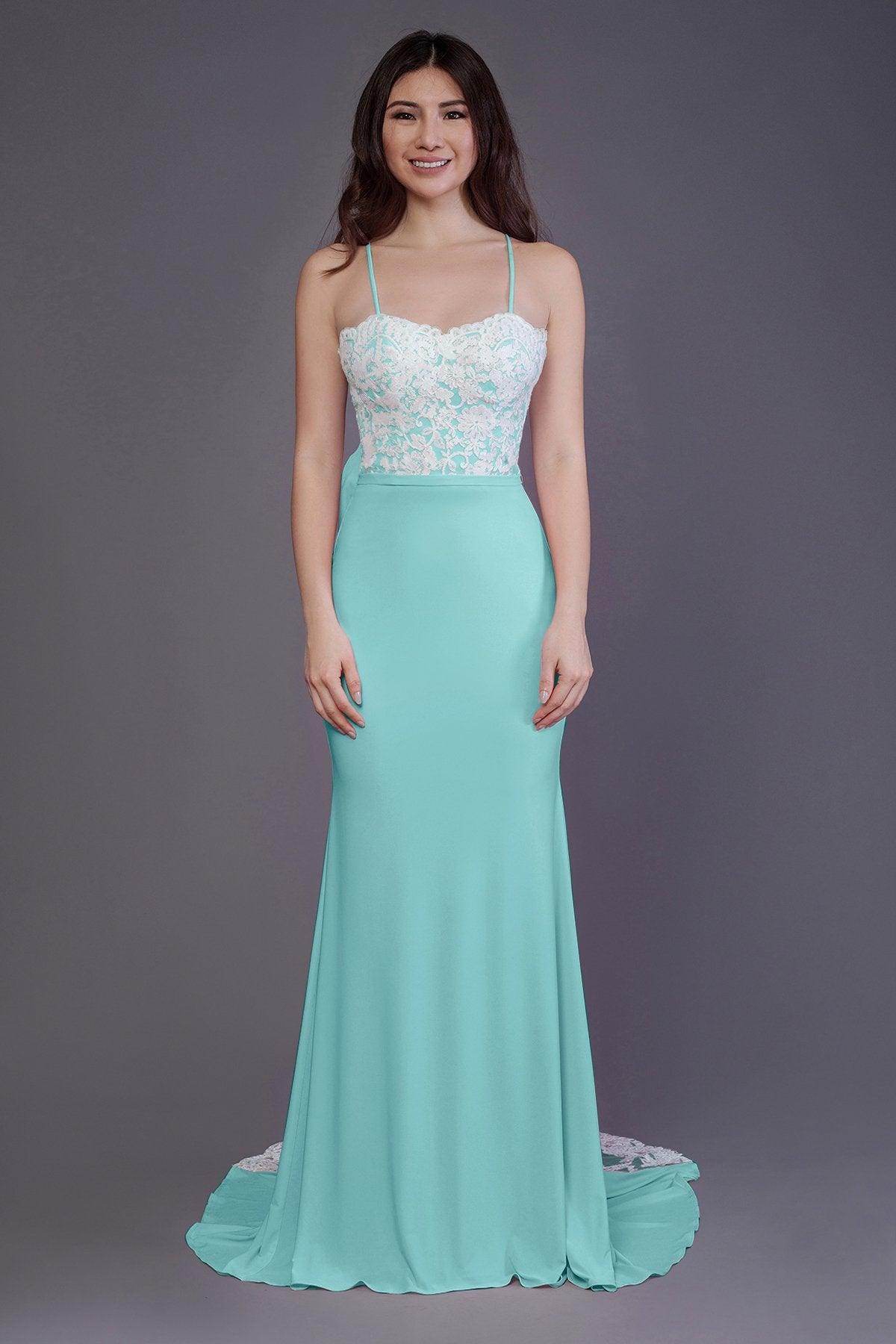 Mermaid Sweep Train Knitted Fabric Bridesmaid Dress PR3565
