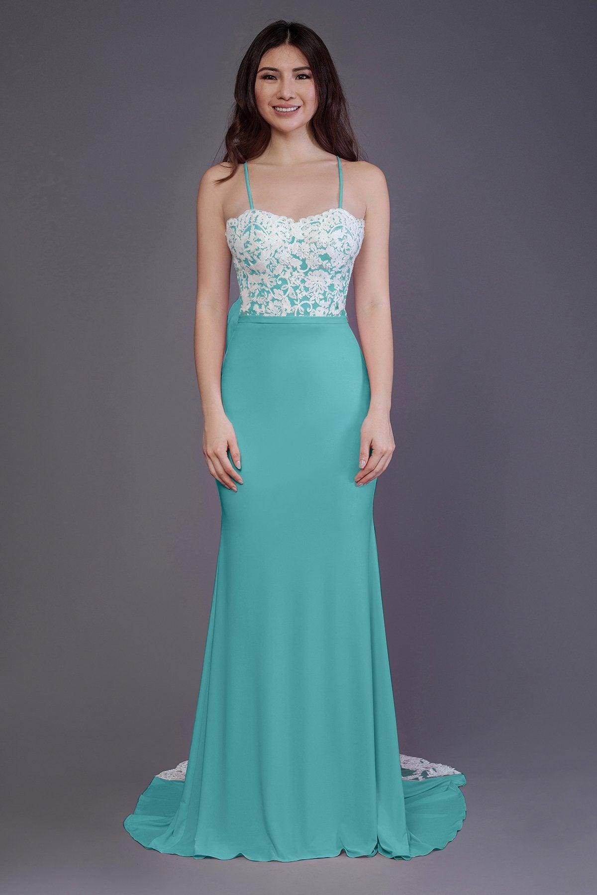 Mermaid Sweep Train Knitted Fabric Bridesmaid Dress PR3565