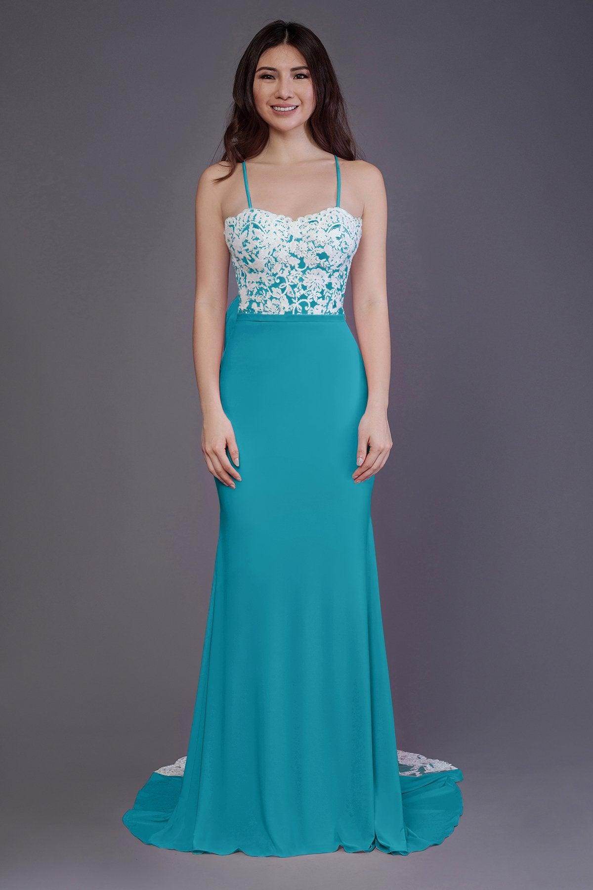 Mermaid Sweep Train Knitted Fabric Bridesmaid Dress PR3565