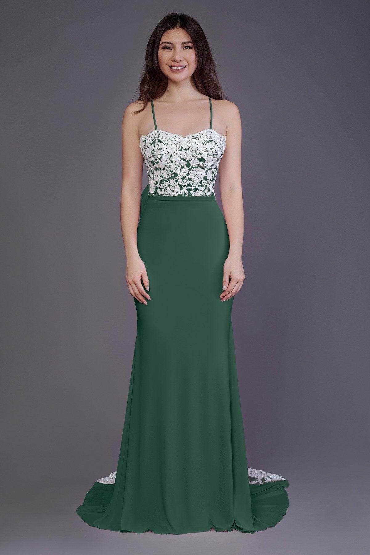 Mermaid Sweep Train Knitted Fabric Bridesmaid Dress PR3565