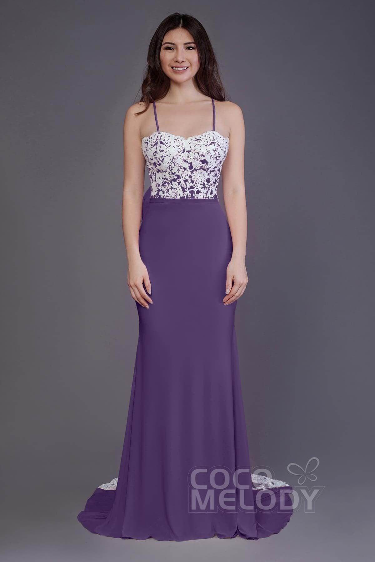 Mermaid Sweep Train Knitted Fabric Bridesmaid Dress PR3565