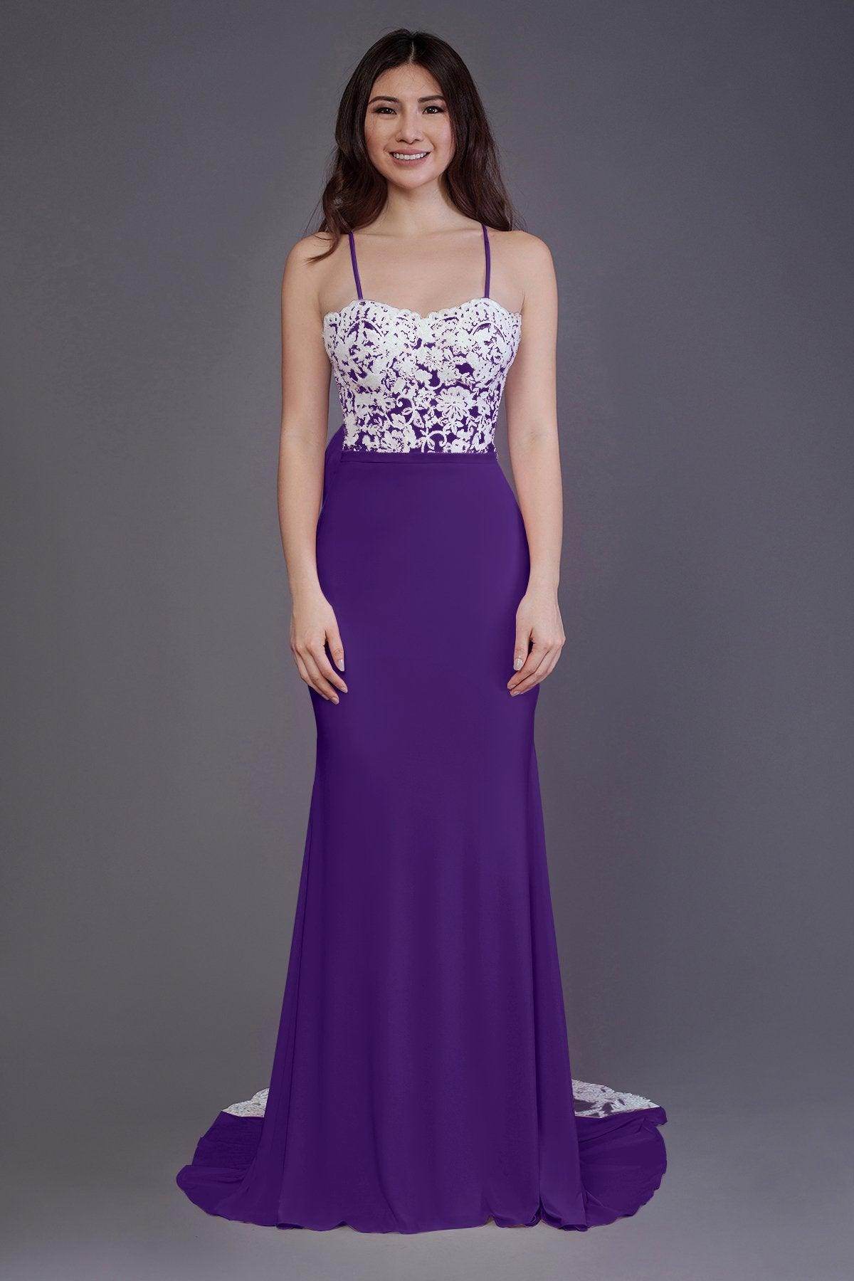 Mermaid Sweep Train Knitted Fabric Bridesmaid Dress PR3565