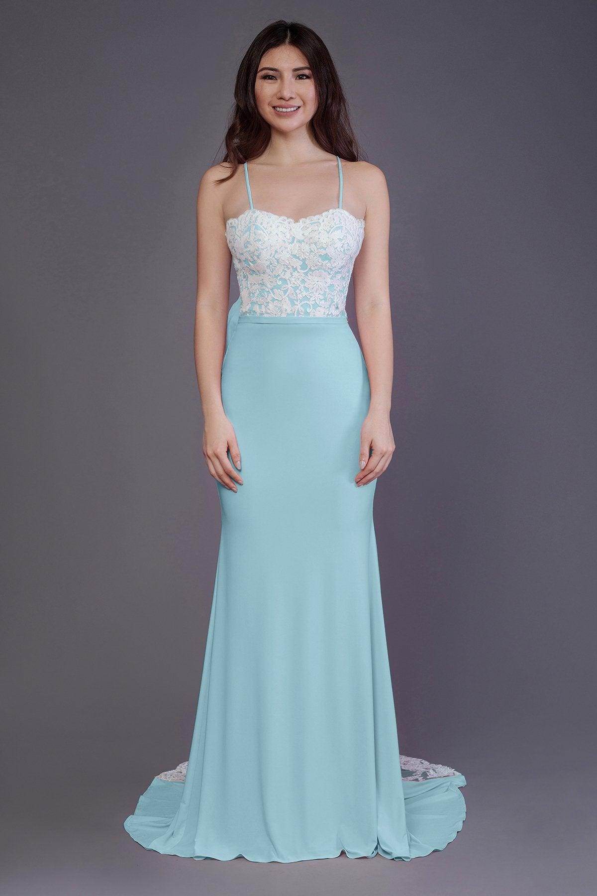 Mermaid Sweep Train Knitted Fabric Bridesmaid Dress PR3565