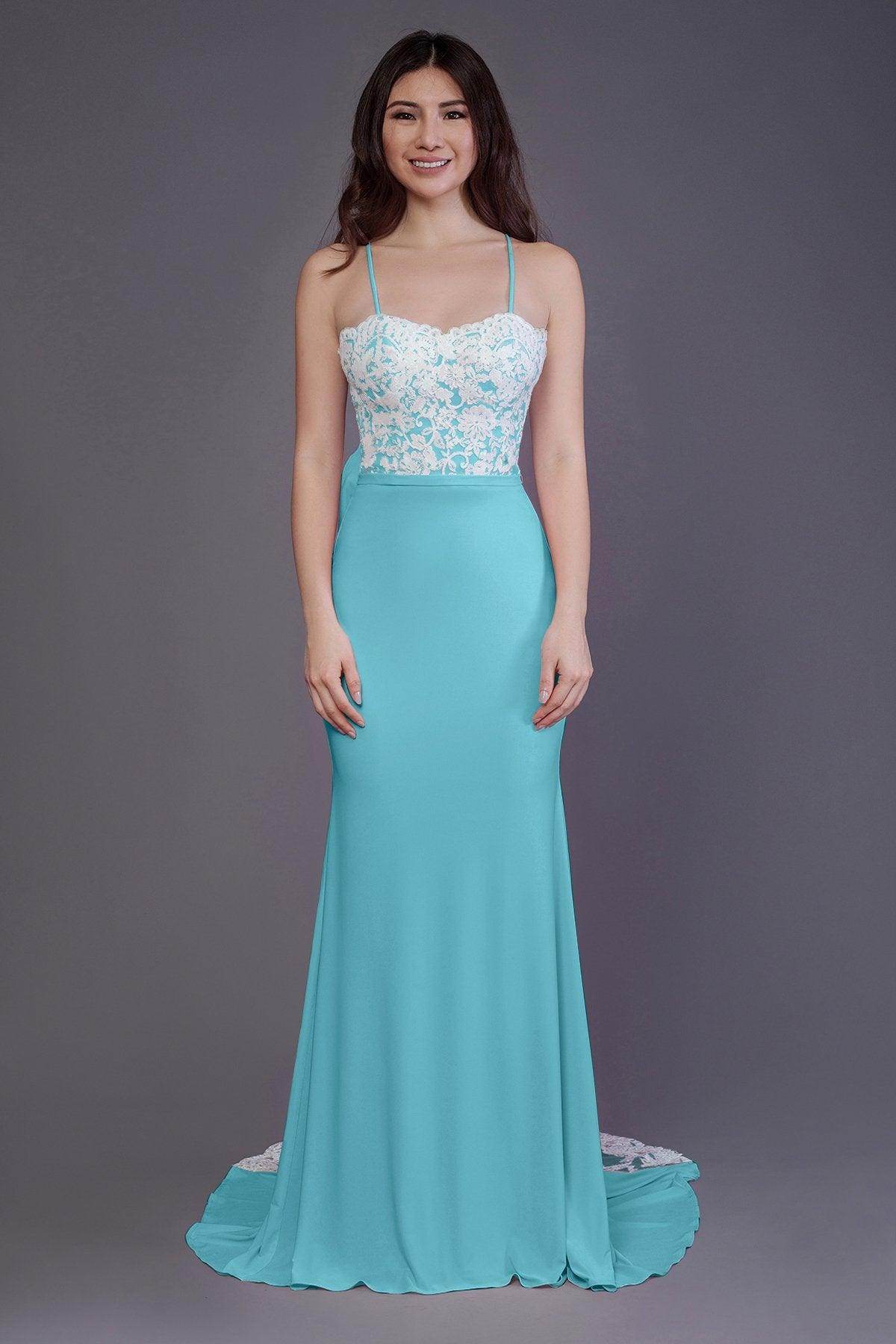 Mermaid Sweep Train Knitted Fabric Bridesmaid Dress PR3565