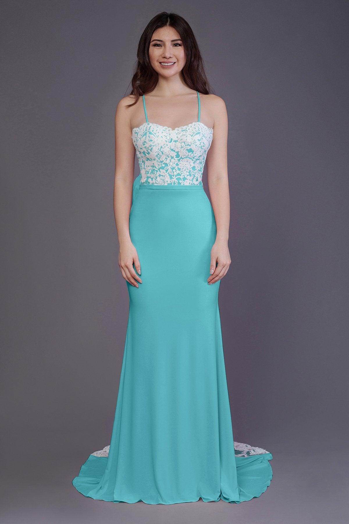 Mermaid Sweep Train Knitted Fabric Bridesmaid Dress PR3565