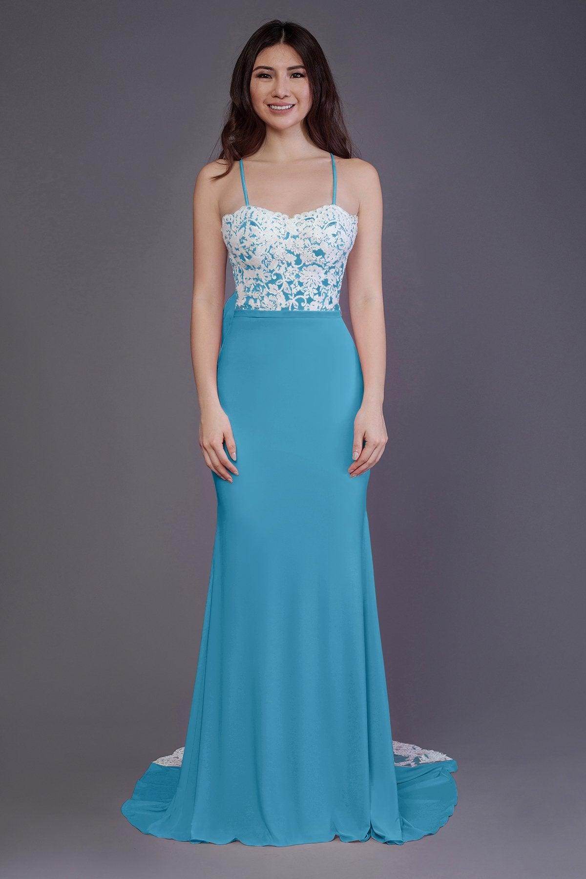 Mermaid Sweep Train Knitted Fabric Bridesmaid Dress PR3565