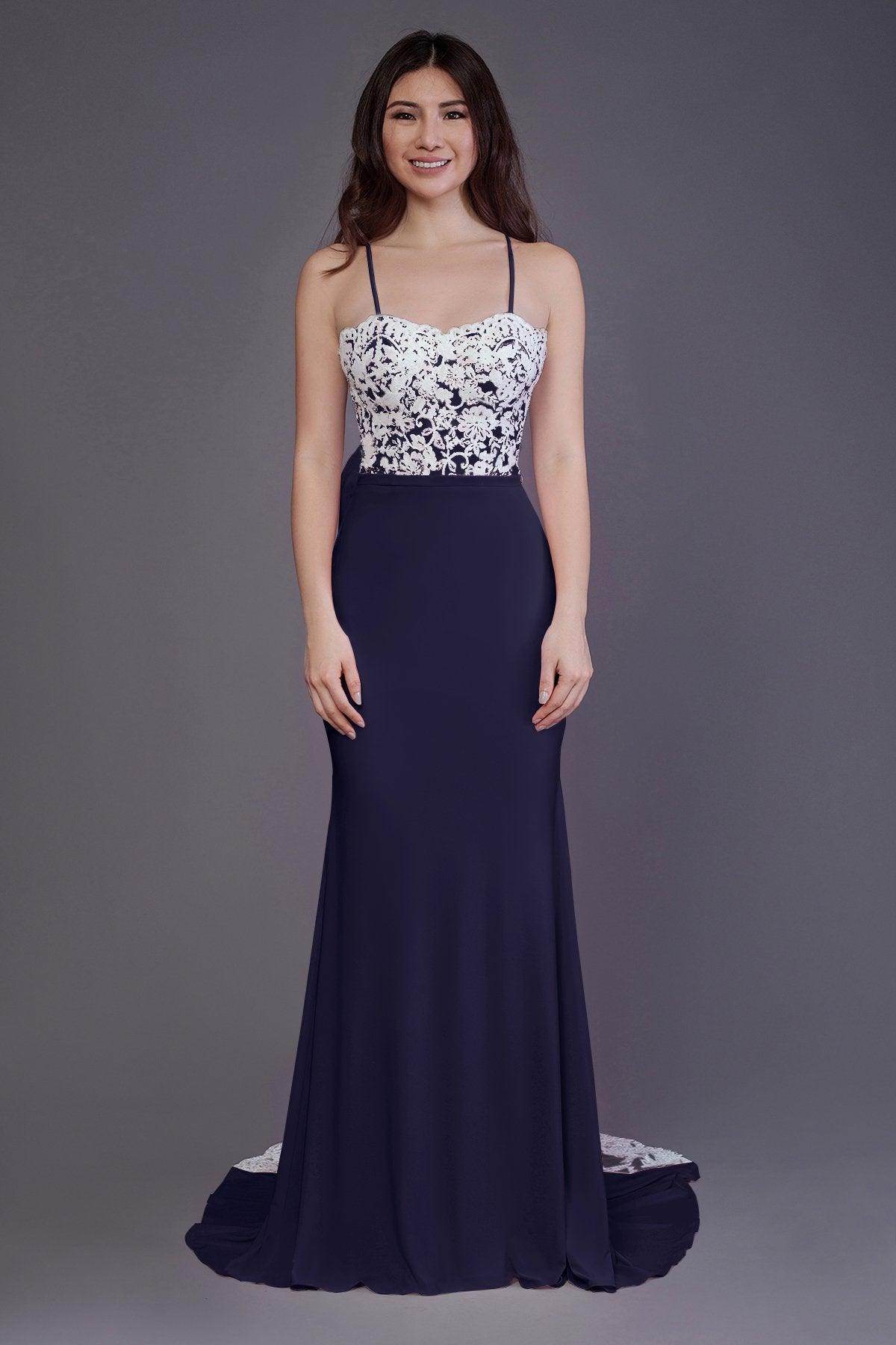 Mermaid Sweep Train Knitted Fabric Bridesmaid Dress PR3565