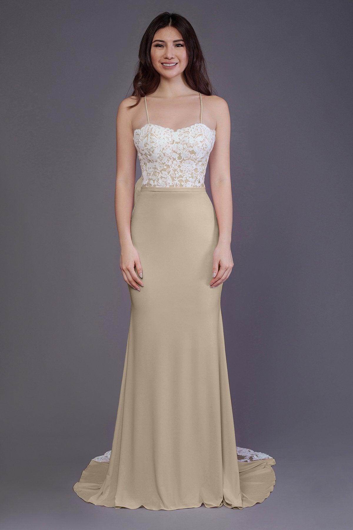 Mermaid Sweep Train Knitted Fabric Bridesmaid Dress PR3565