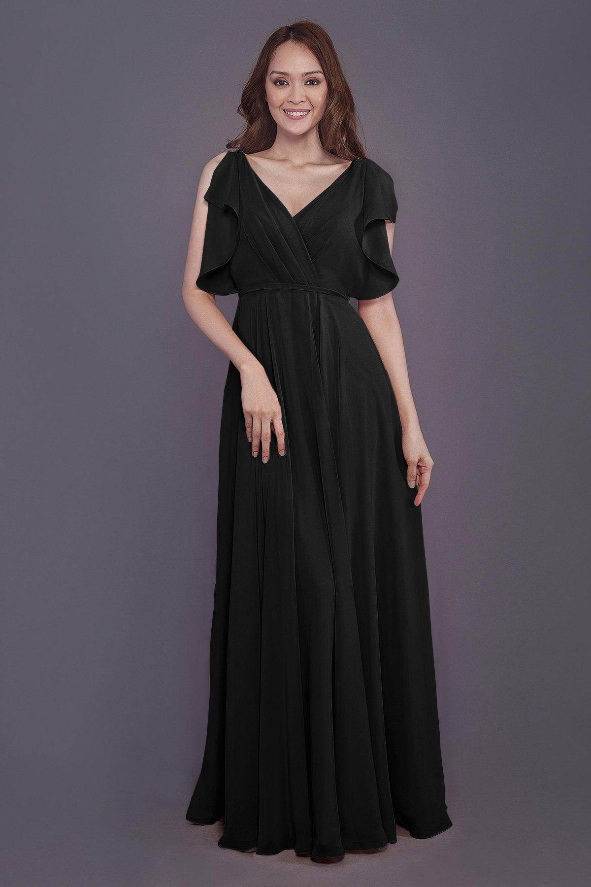 Sheath-Column Floor Length Chiffon Bridesmaid Dress PR3568