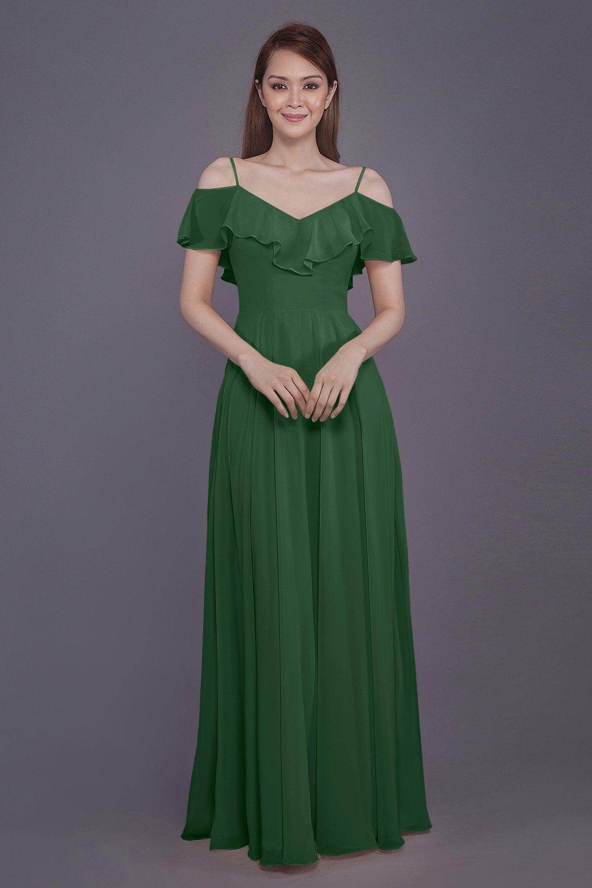 Sheath-Column Floor Length Chiffon Bridesmaid Dress PR3570