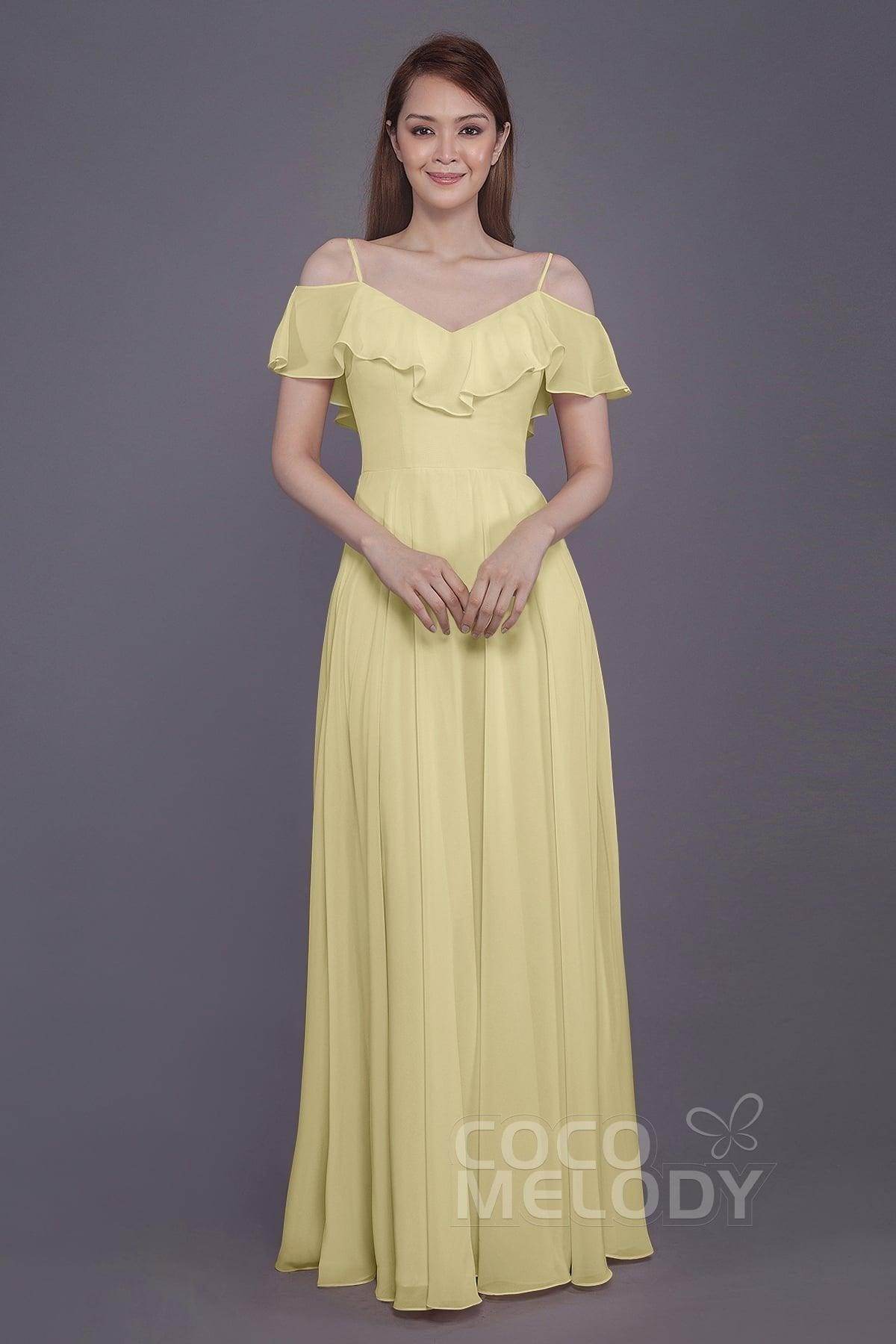 Sheath-Column Floor Length Chiffon Bridesmaid Dress PR3570