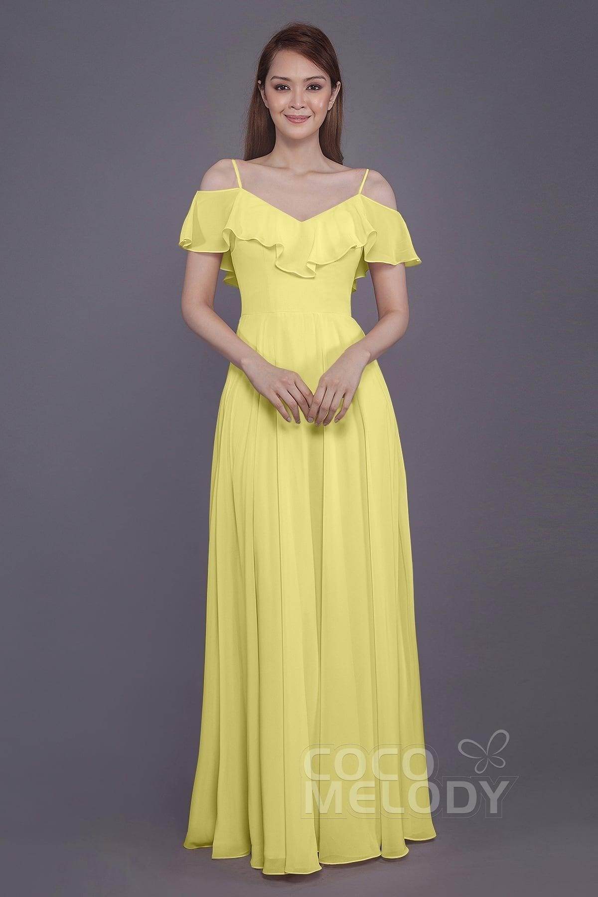 Sheath-Column Floor Length Chiffon Bridesmaid Dress PR3570