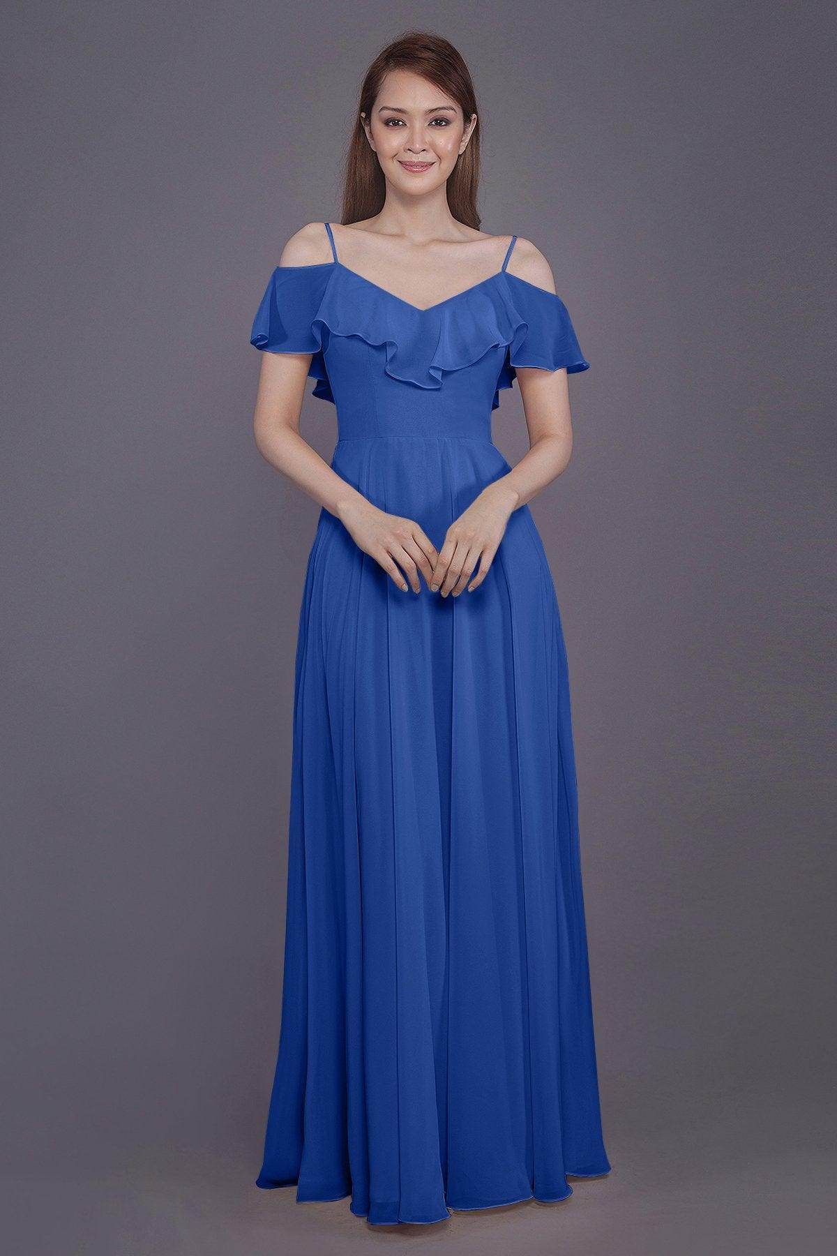 Sheath-Column Floor Length Chiffon Bridesmaid Dress PR3570PS