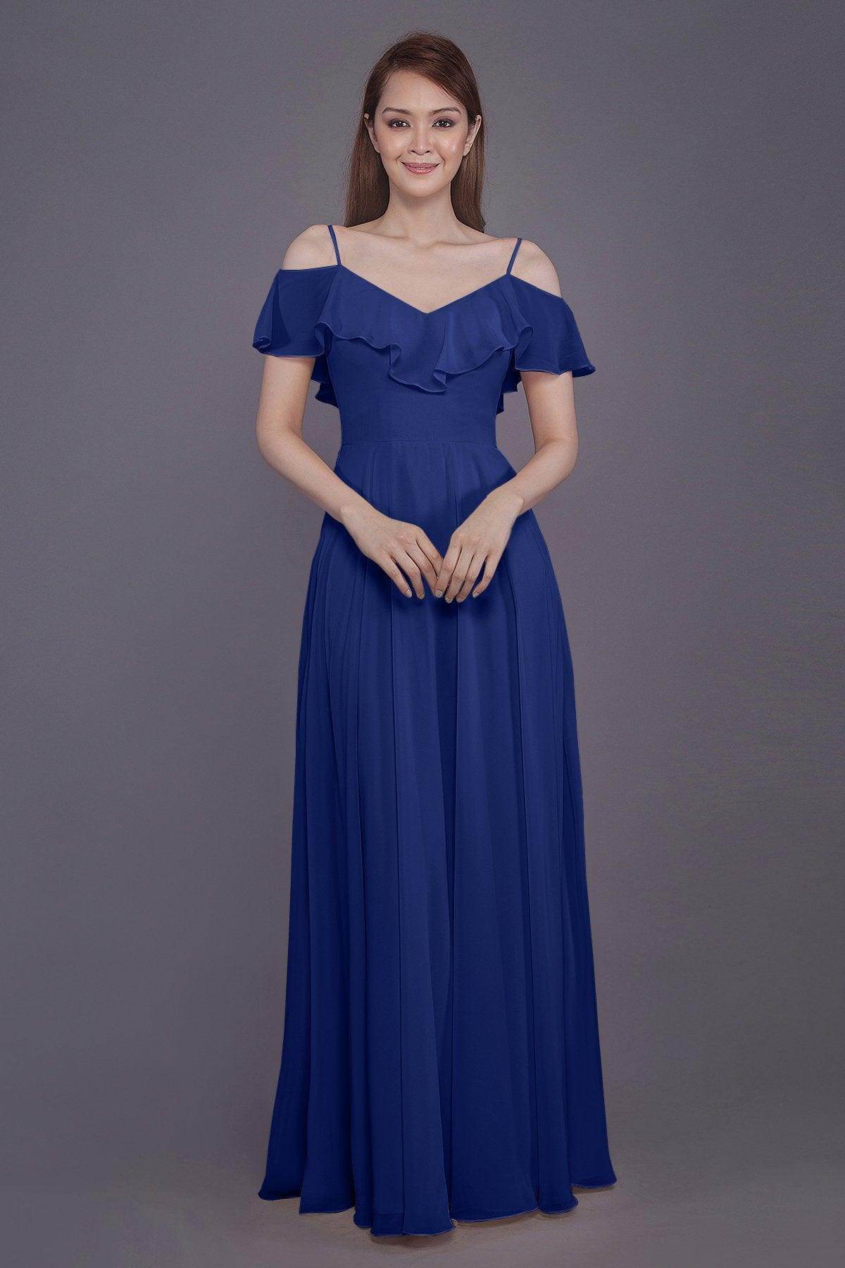 Sheath-Column Floor Length Chiffon Bridesmaid Dress PR3570PS