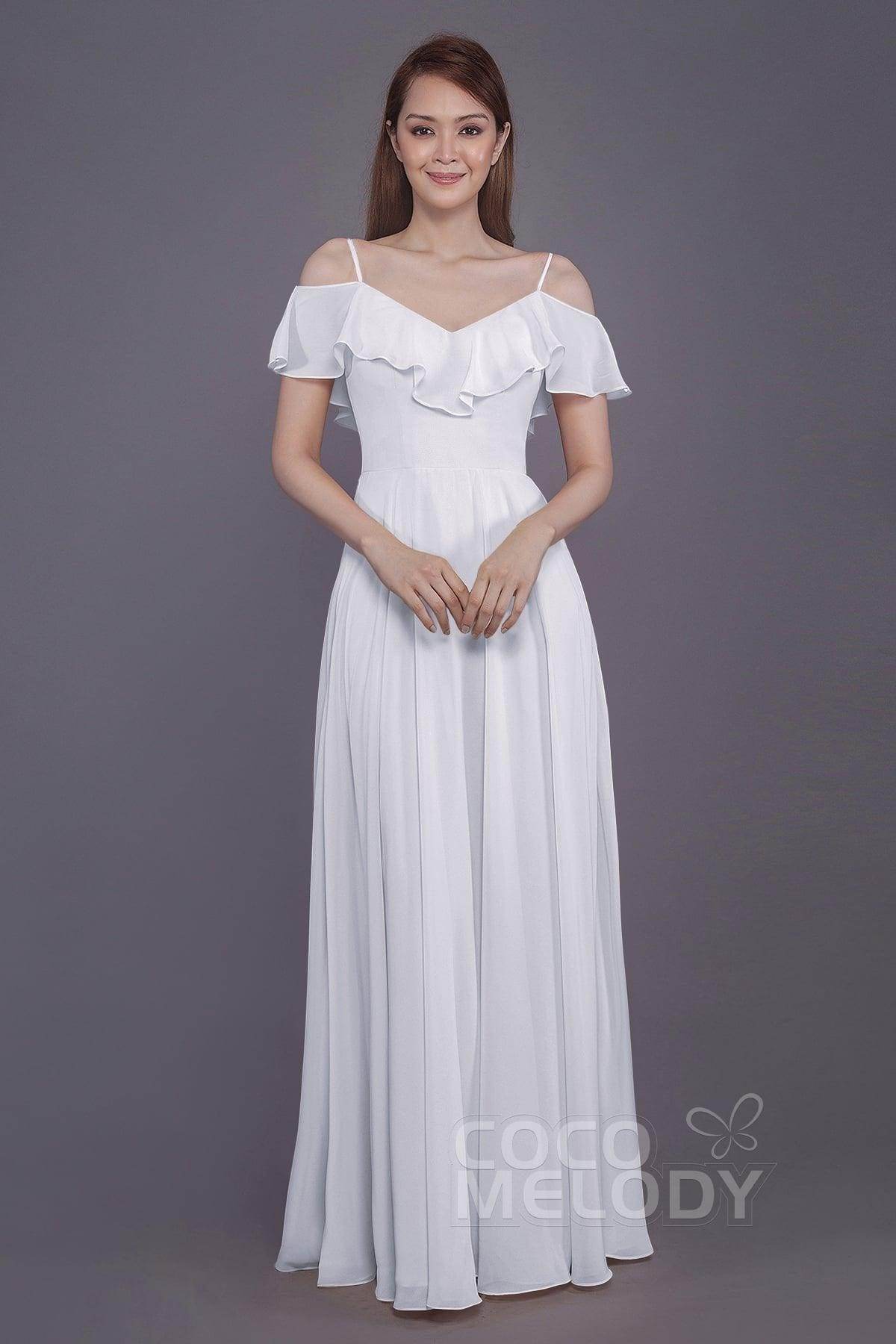Sheath-Column Floor Length Chiffon Bridesmaid Dress PR3570PS