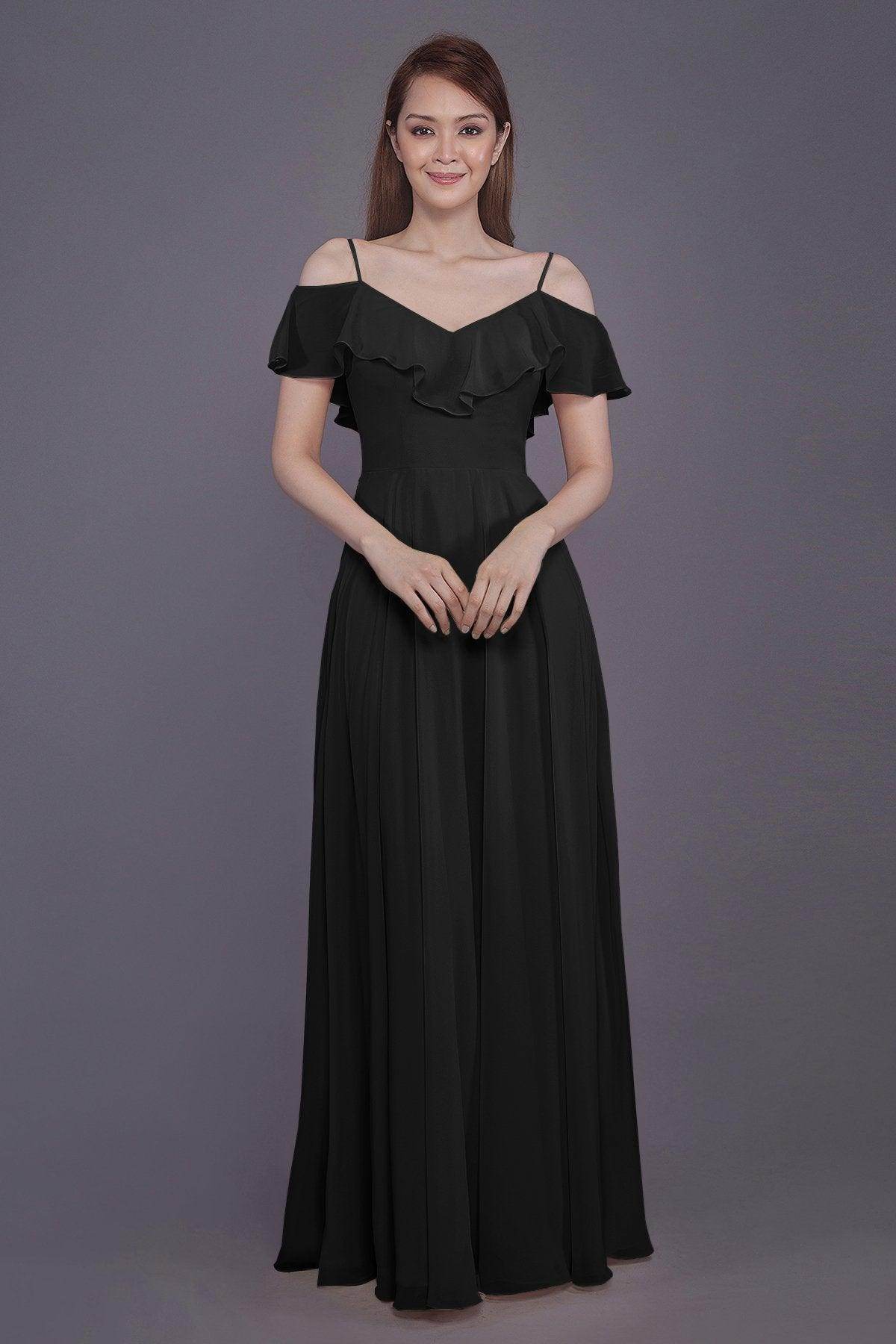 Sheath-Column Floor Length Chiffon Bridesmaid Dress PR3570PS