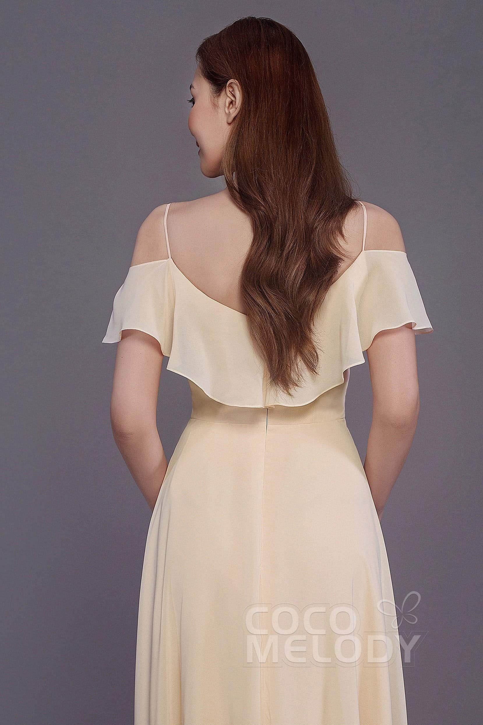 Sheath-Column Floor Length Chiffon Bridesmaid Dress PR3570PS