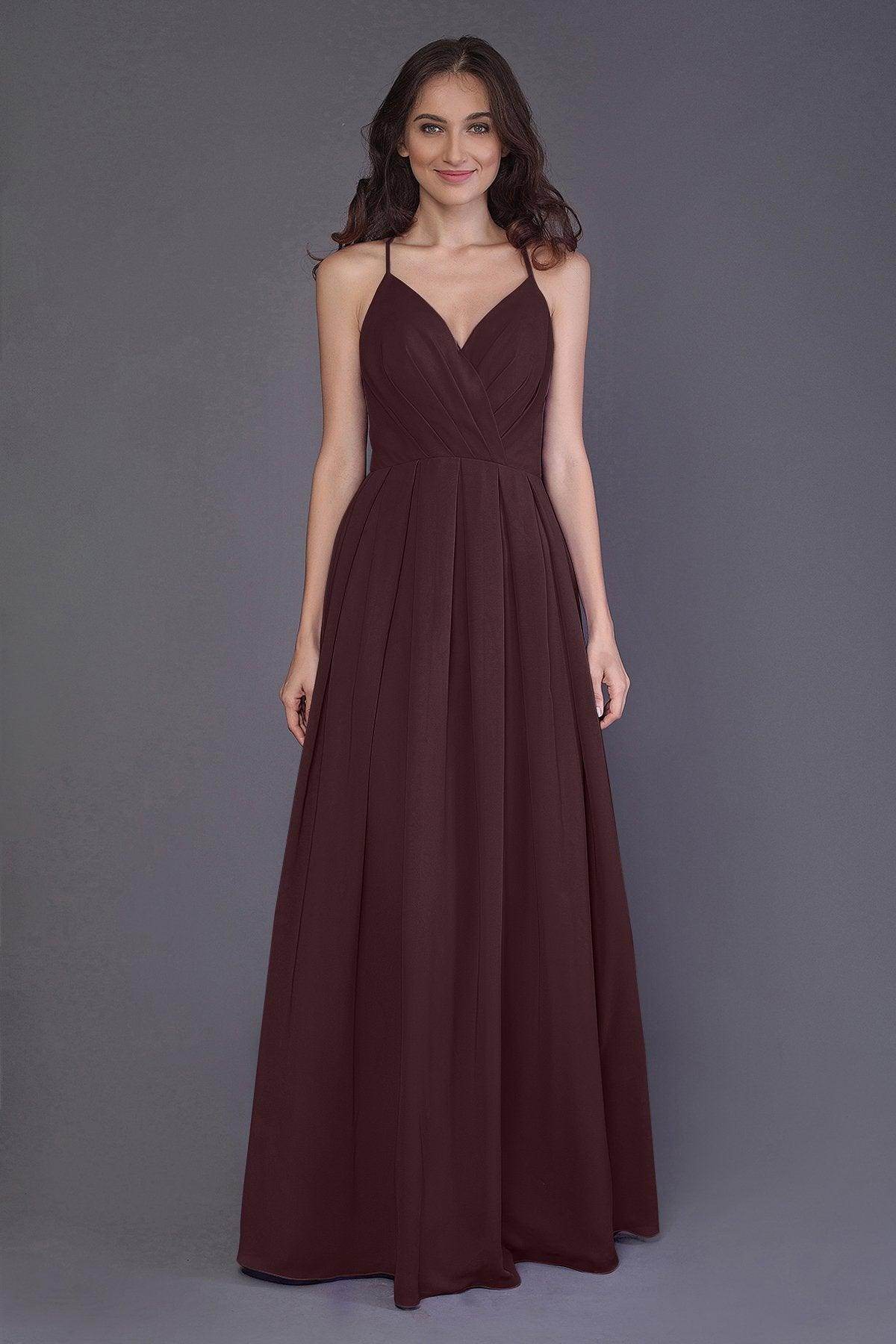 Sheath-Column Floor Length Chiffon Bridesmaid Dress PR3572