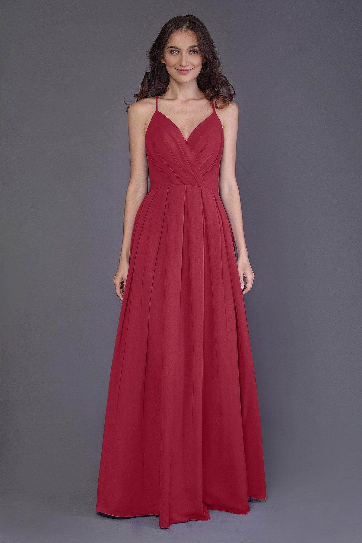 Sheath-Column Floor Length Chiffon Bridesmaid Dress PR3572