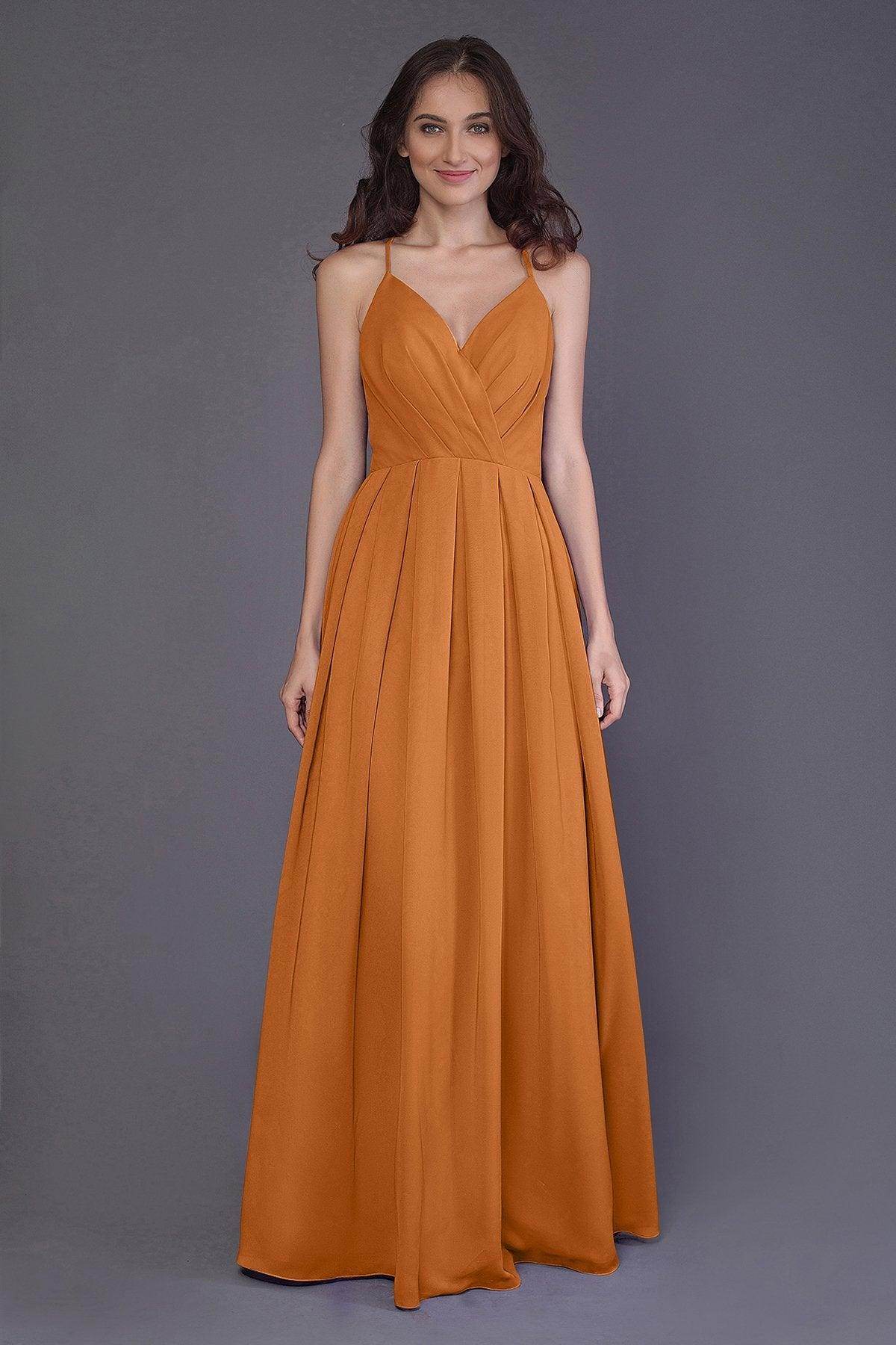 Sheath-Column Floor Length Chiffon Bridesmaid Dress PR3572