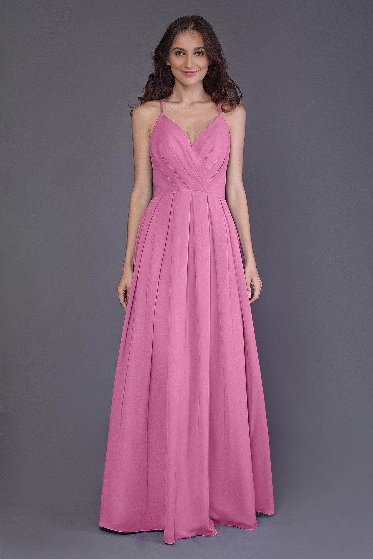 Sheath-Column Floor Length Chiffon Bridesmaid Dress PR3572