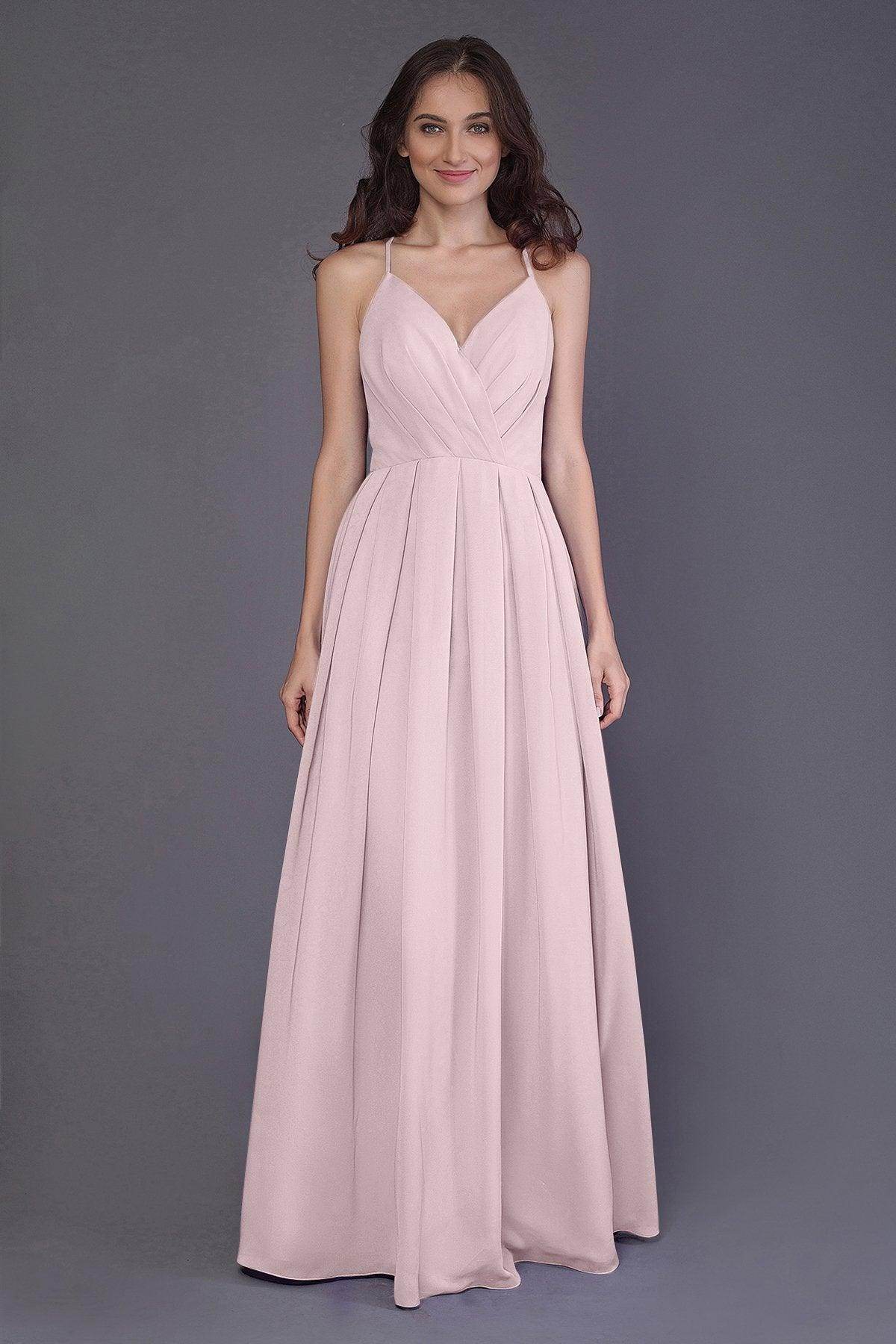 Sheath-Column Floor Length Chiffon Bridesmaid Dress PR3572