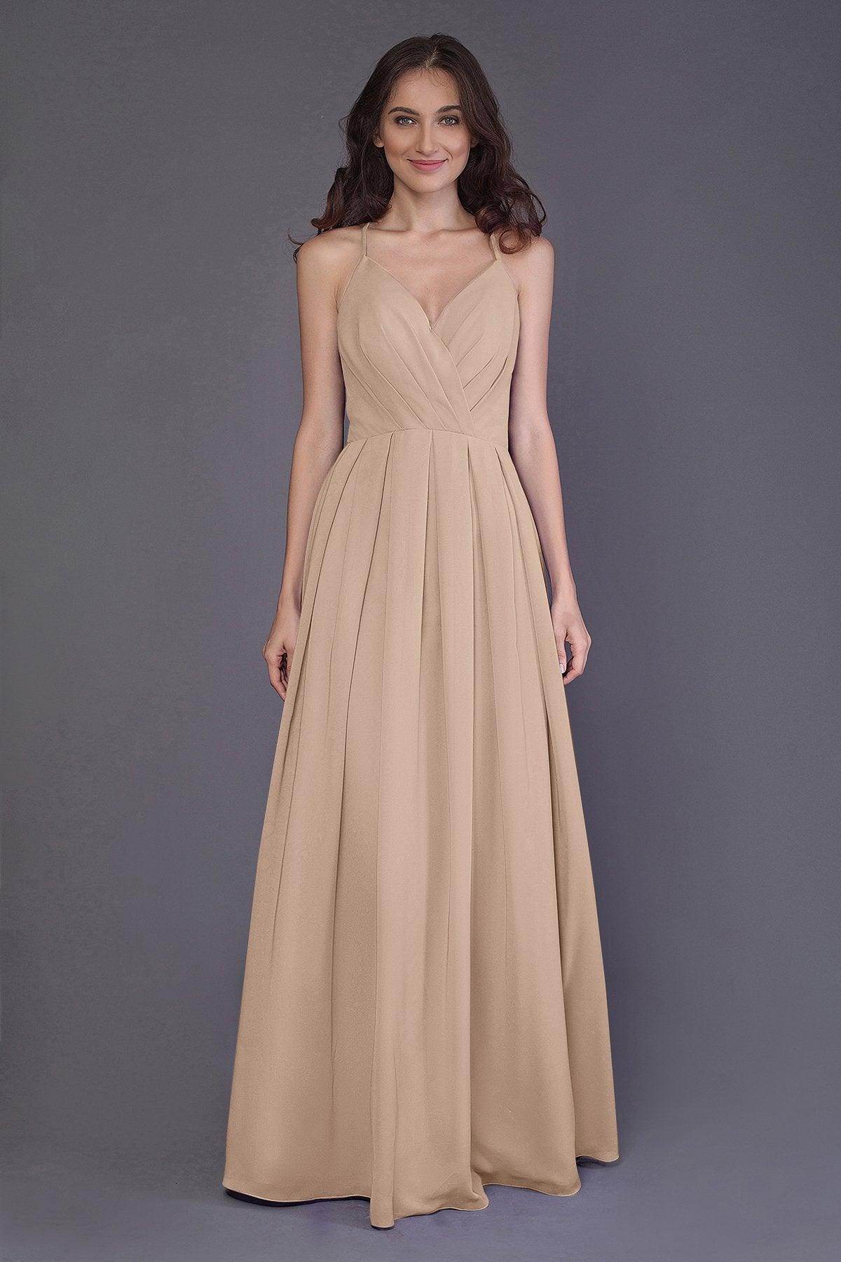 Sheath-Column Floor Length Chiffon Bridesmaid Dress PR3572