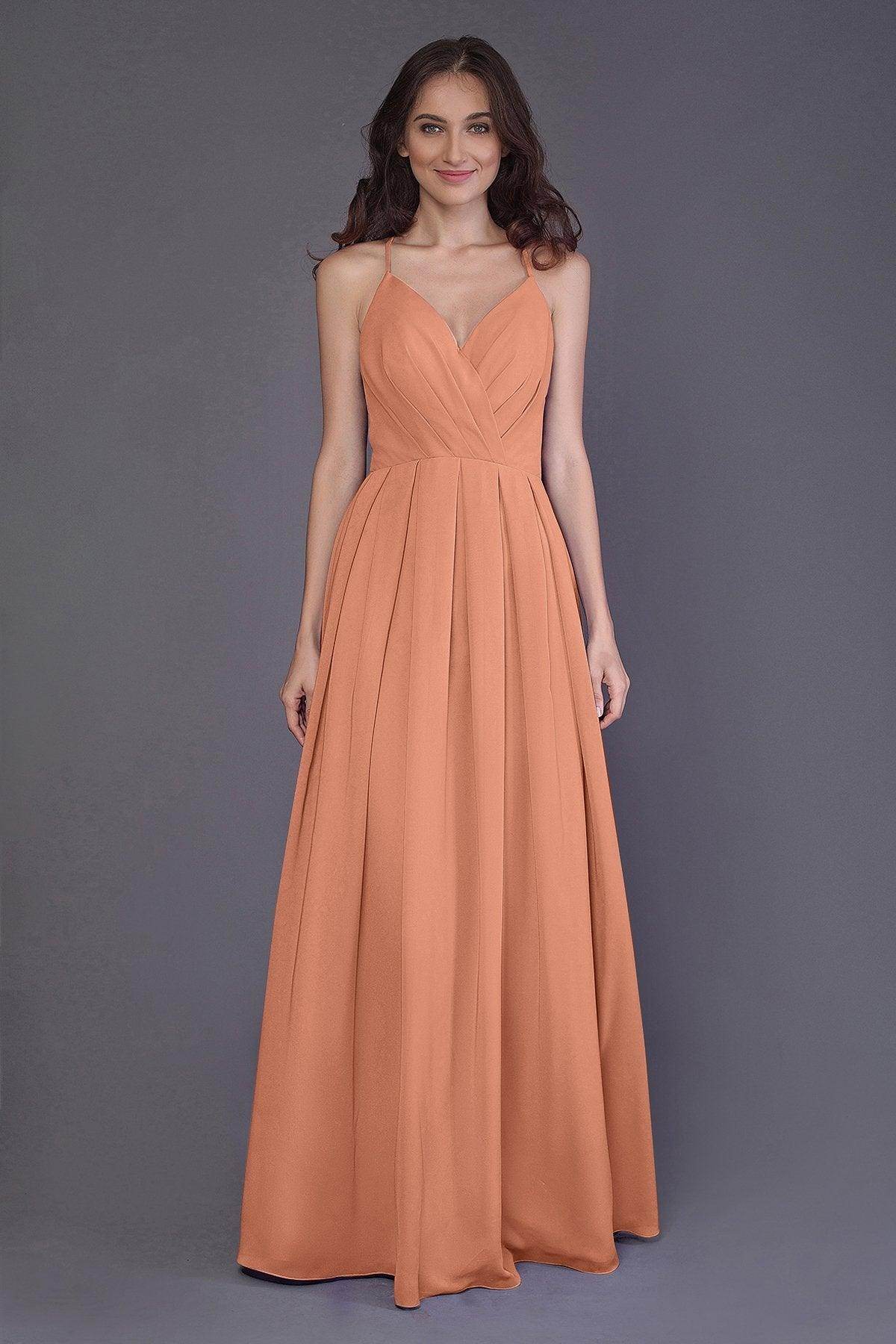 Sheath-Column Floor Length Chiffon Bridesmaid Dress PR3572
