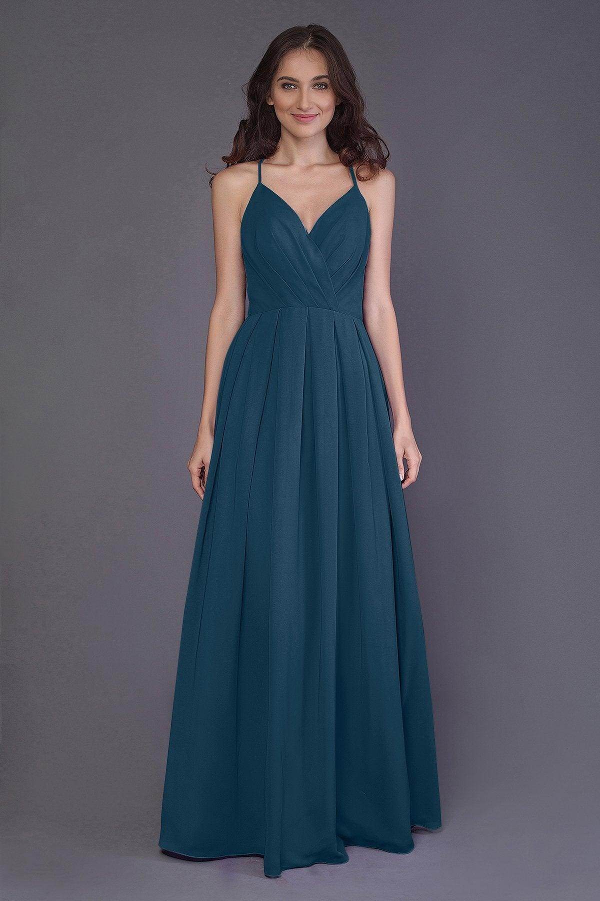 Sheath-Column Floor Length Chiffon Bridesmaid Dress PR3572
