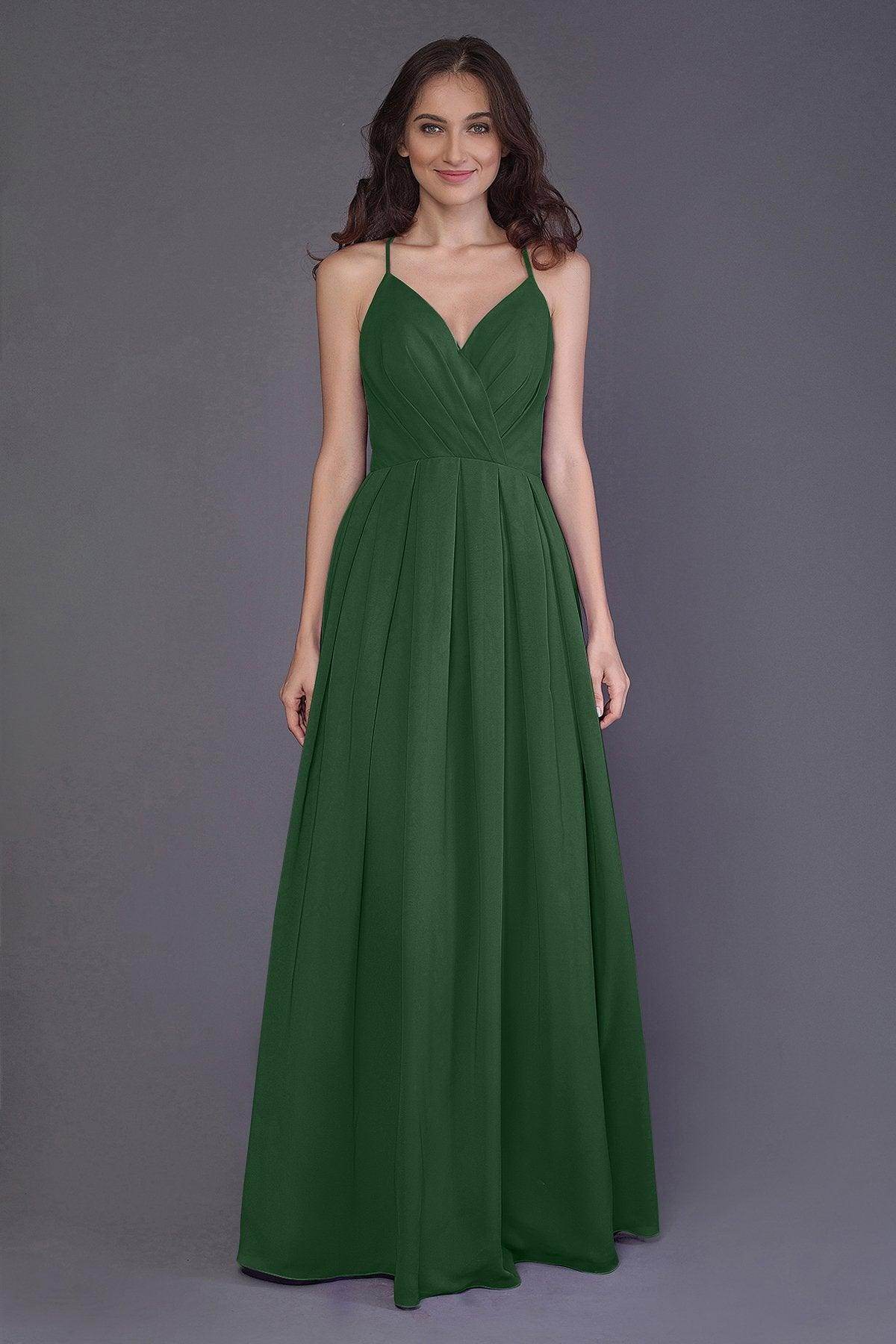 Sheath-Column Floor Length Chiffon Bridesmaid Dress PR3572