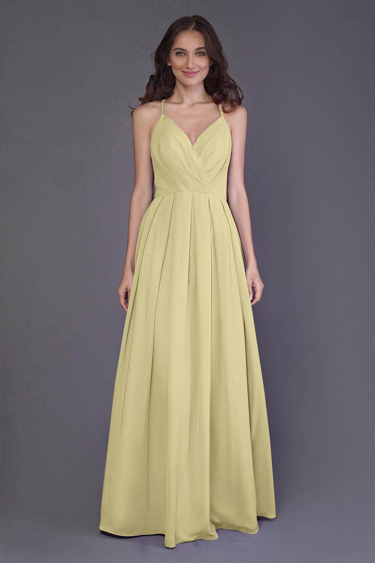Sheath-Column Floor Length Chiffon Bridesmaid Dress PR3572