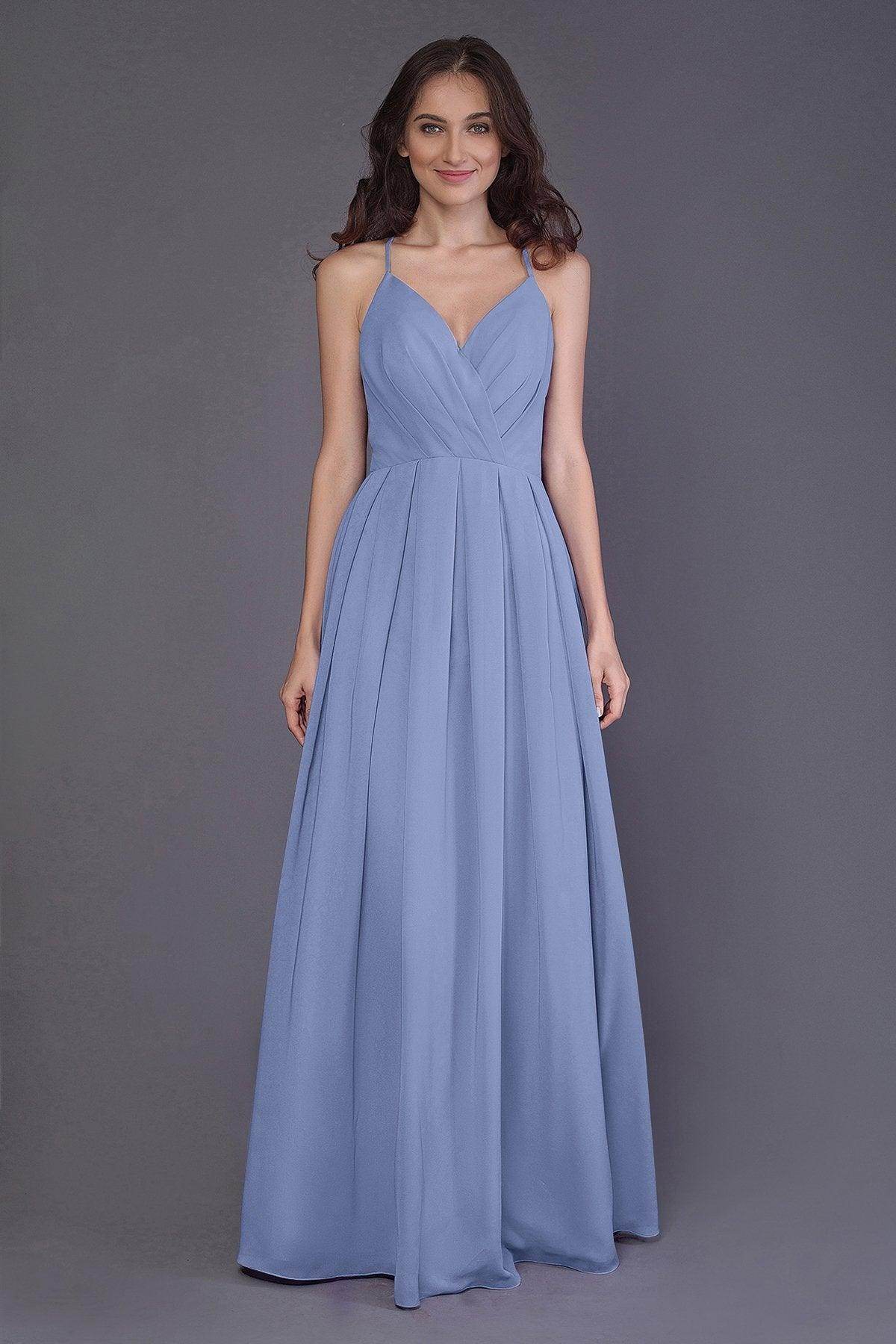Sheath-Column Floor Length Chiffon Bridesmaid Dress PR3572