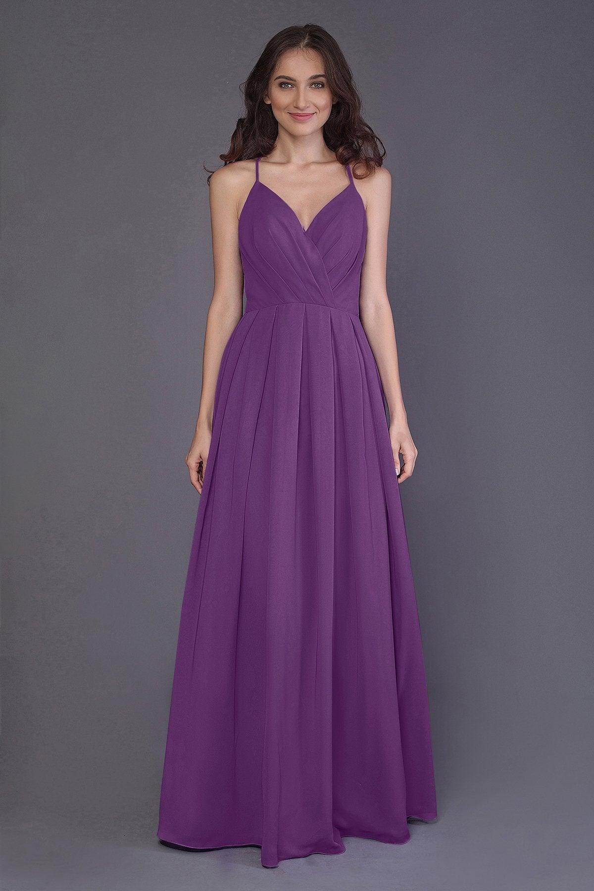 Sheath-Column Floor Length Chiffon Bridesmaid Dress PR3572